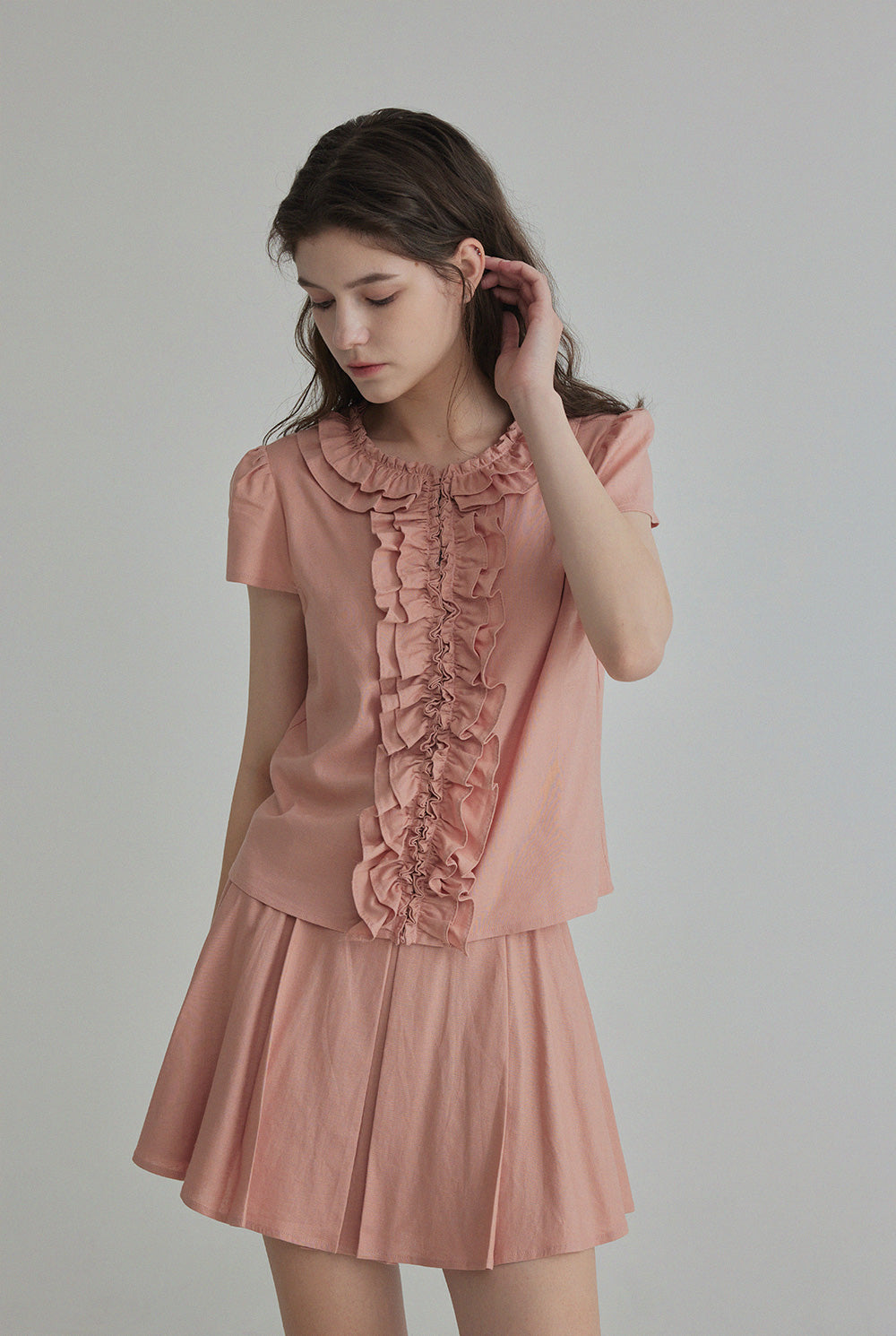 [TWEE] Blouse en lin à volants Riten Jupe mini