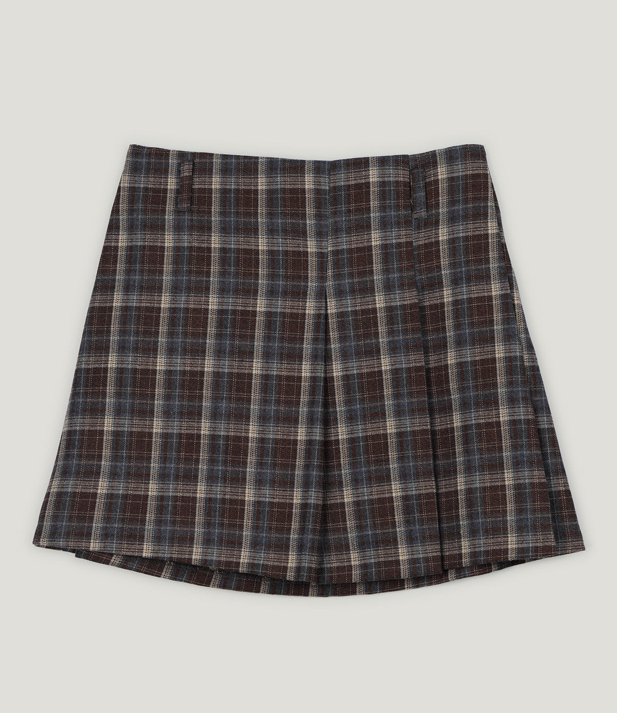 [TWEE] Tours Check Unbalance Pintuck Mini Skirt