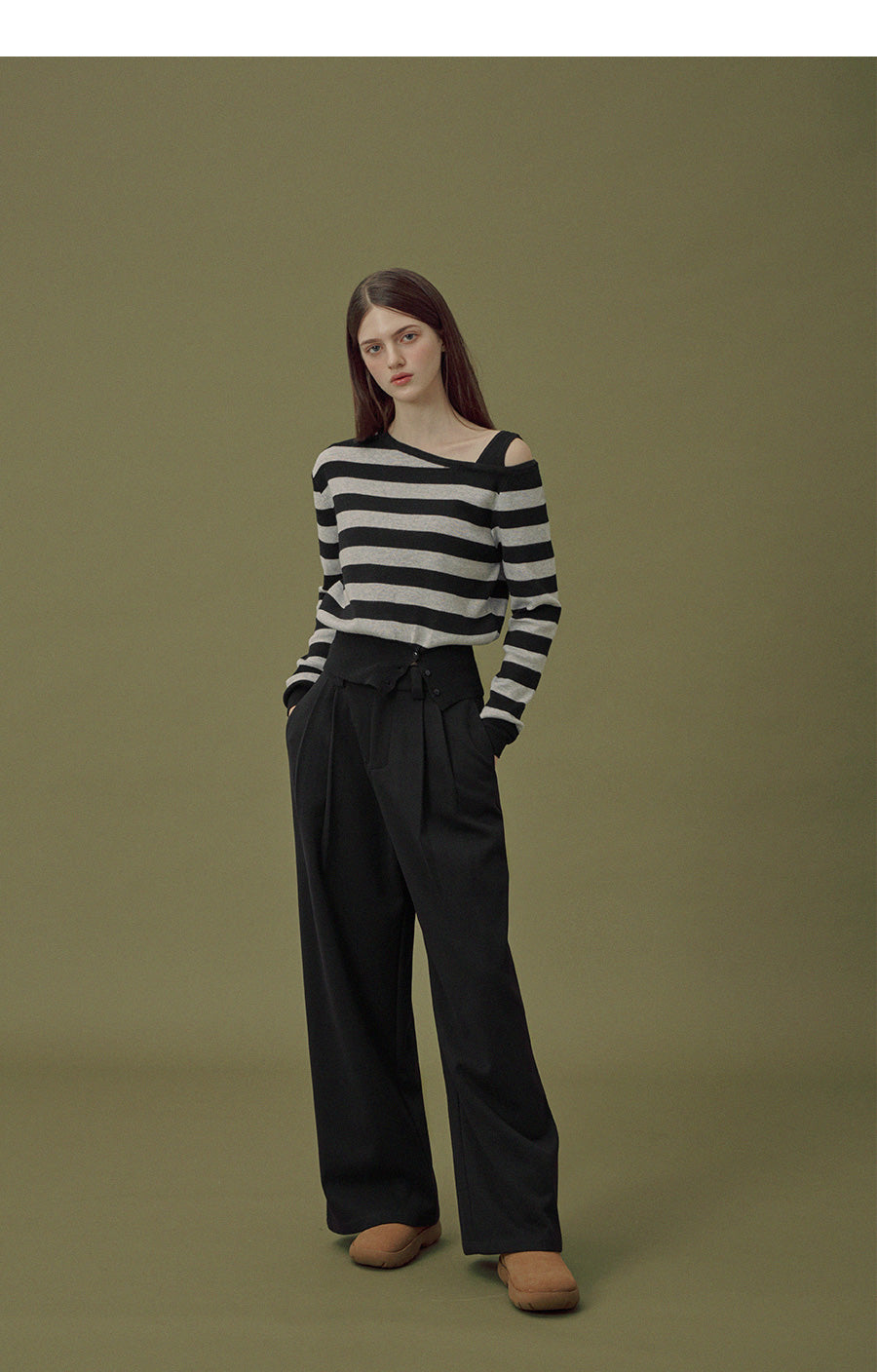 [TWEE] Chanple Two-Tuck Straight-Fit Slacks