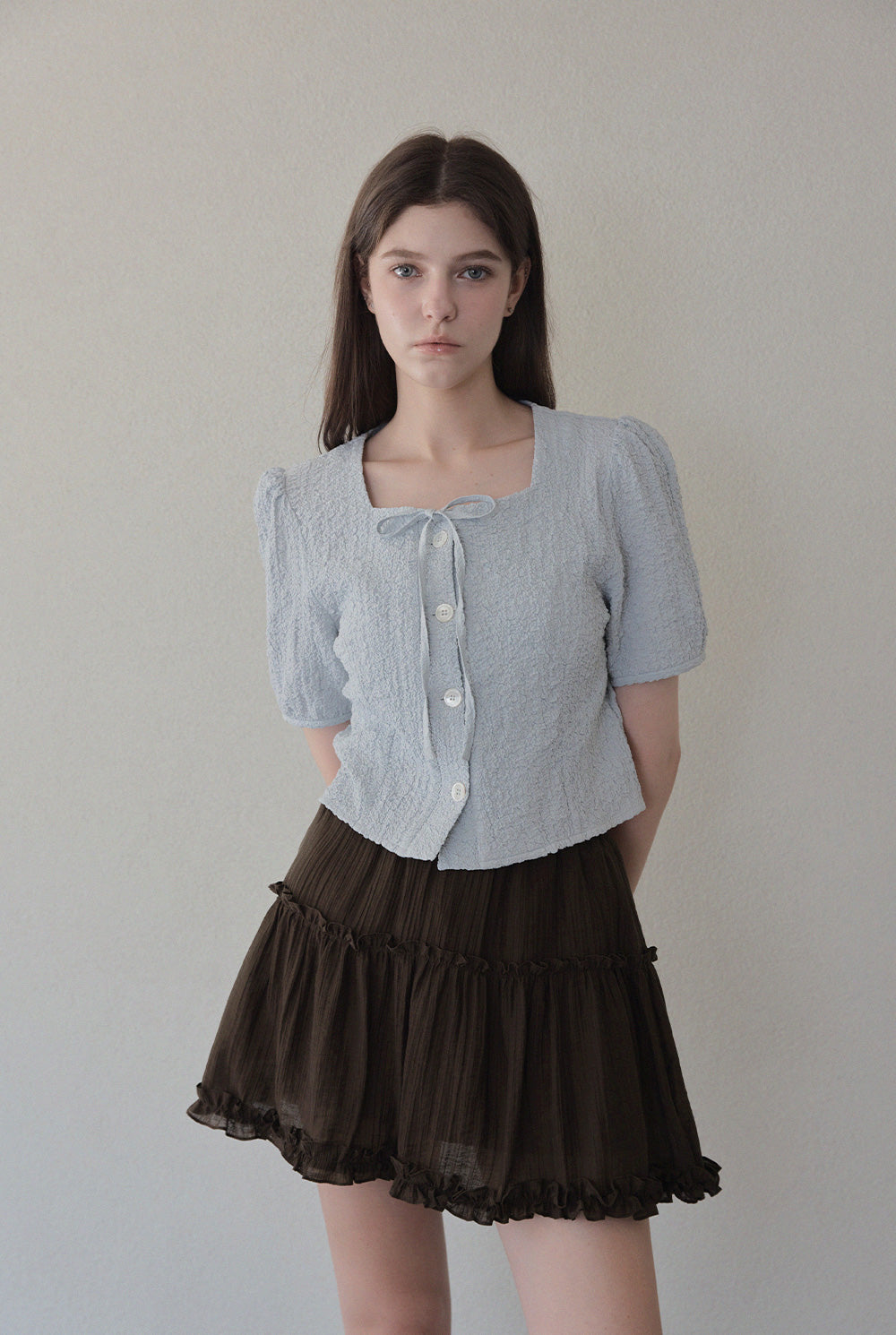 [TWEE] Lund Wrinkle Button Blouse