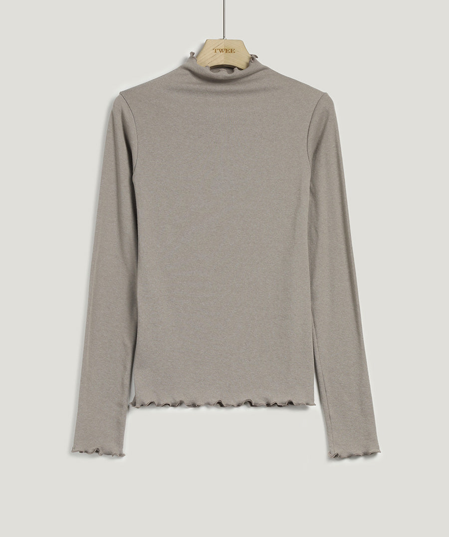 [TWEE] Ciris Wool Frill Turtleneck T-shirt