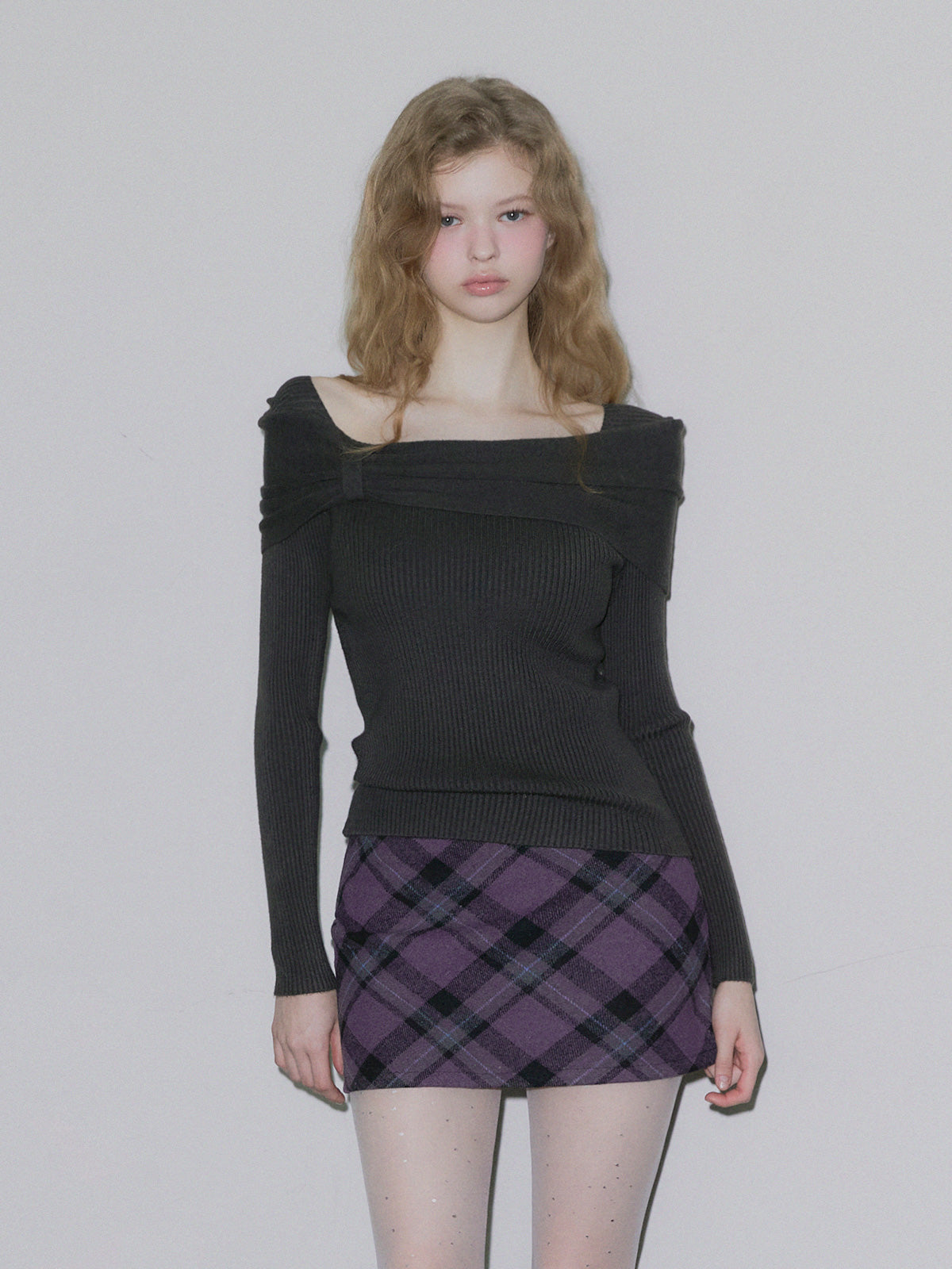 【TWEE】Turing Ribbon Drapierte Rippstrick