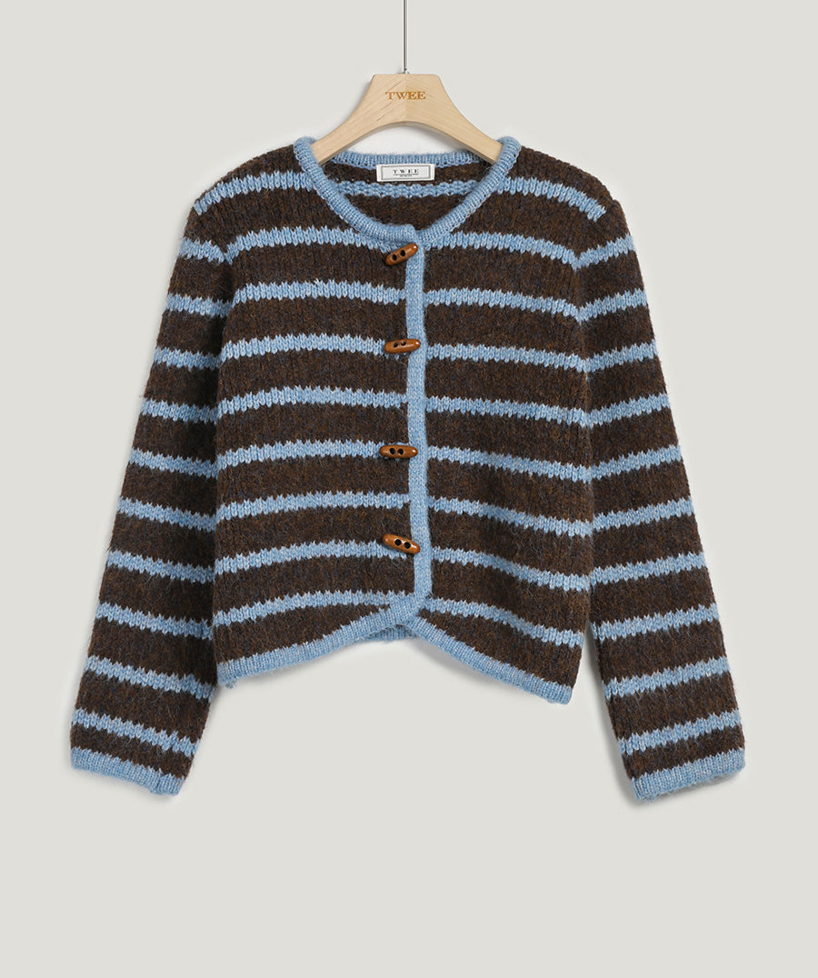 [TWEE] Cardigan color-block Mulan à rayures