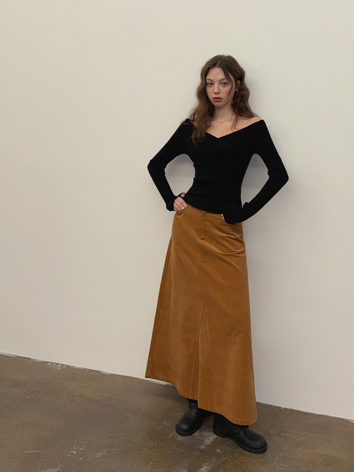 [TWEE]Seti Áo Len Đan Chéo Trễ Vai