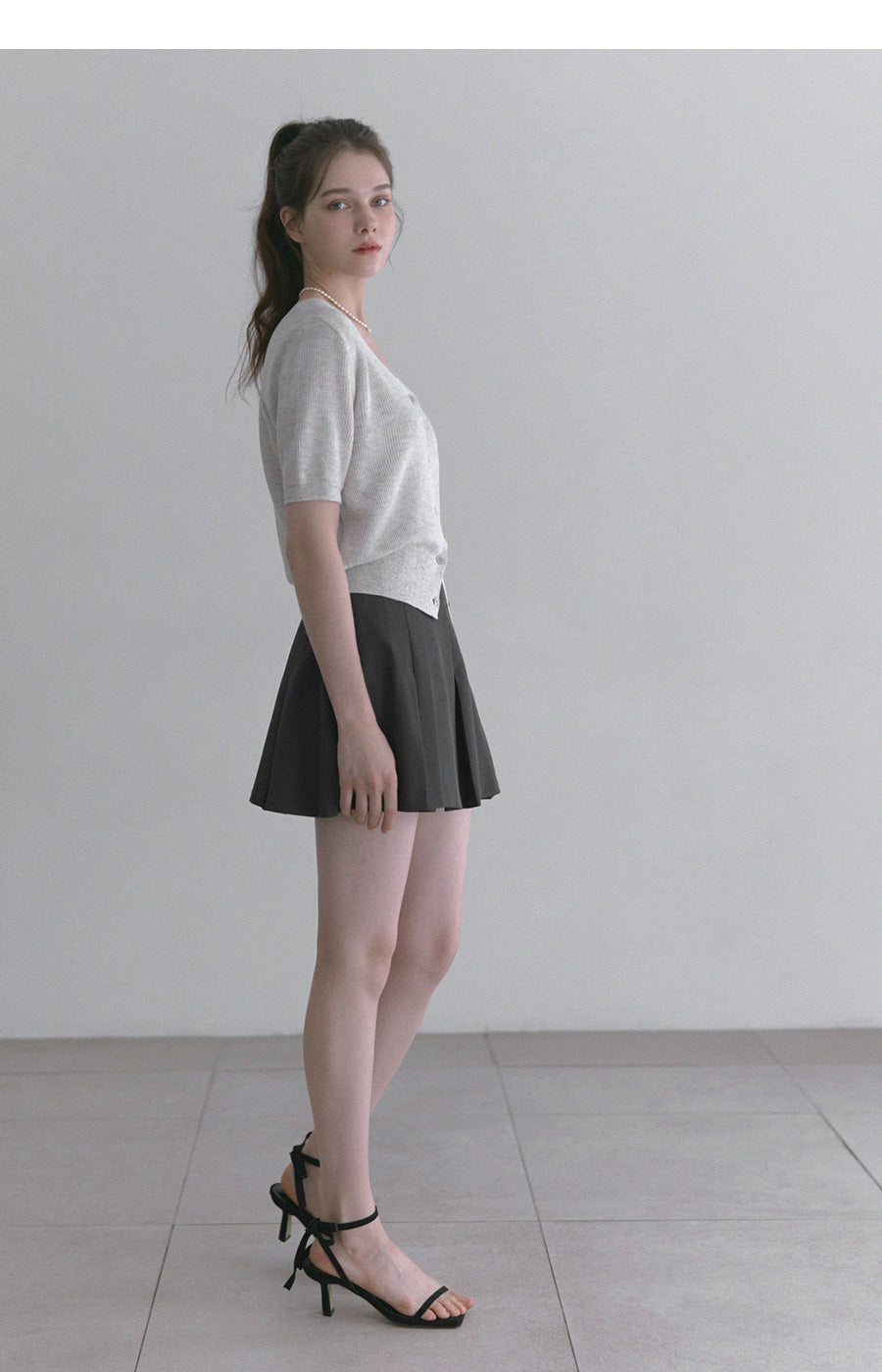 [TWEE] Cremo Linen V-Neck Short Sleeve Cardigan