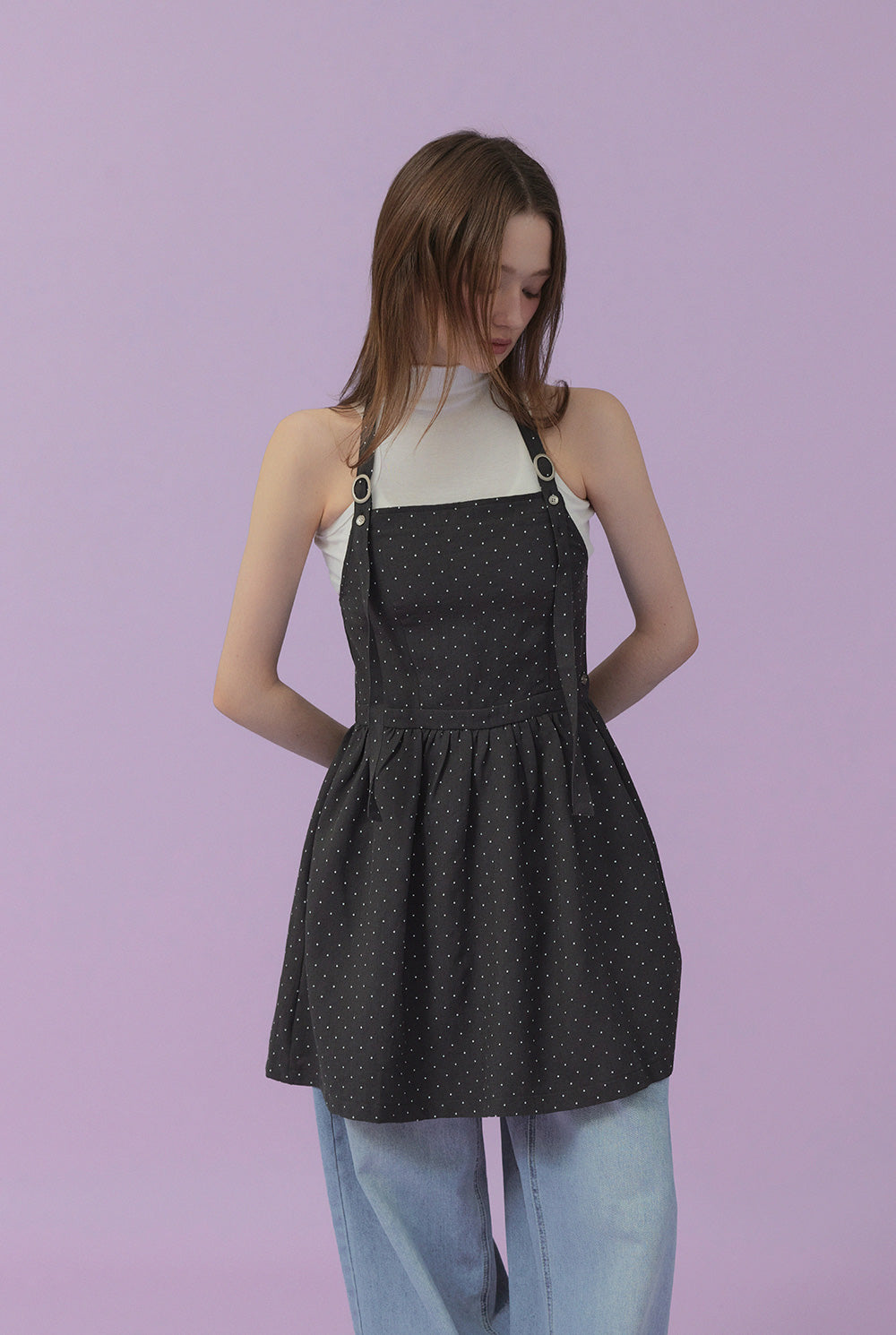 [TWEE] Nisbin Mini Dot Halter Neck Dress