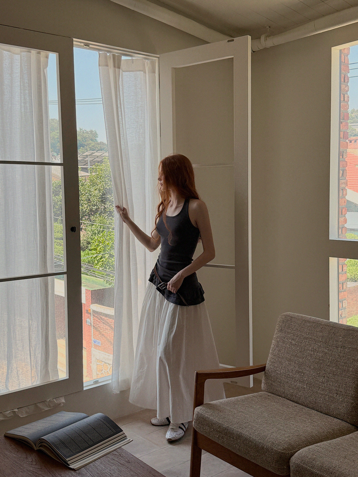 [TWEE] All-New Strap Long Skirt