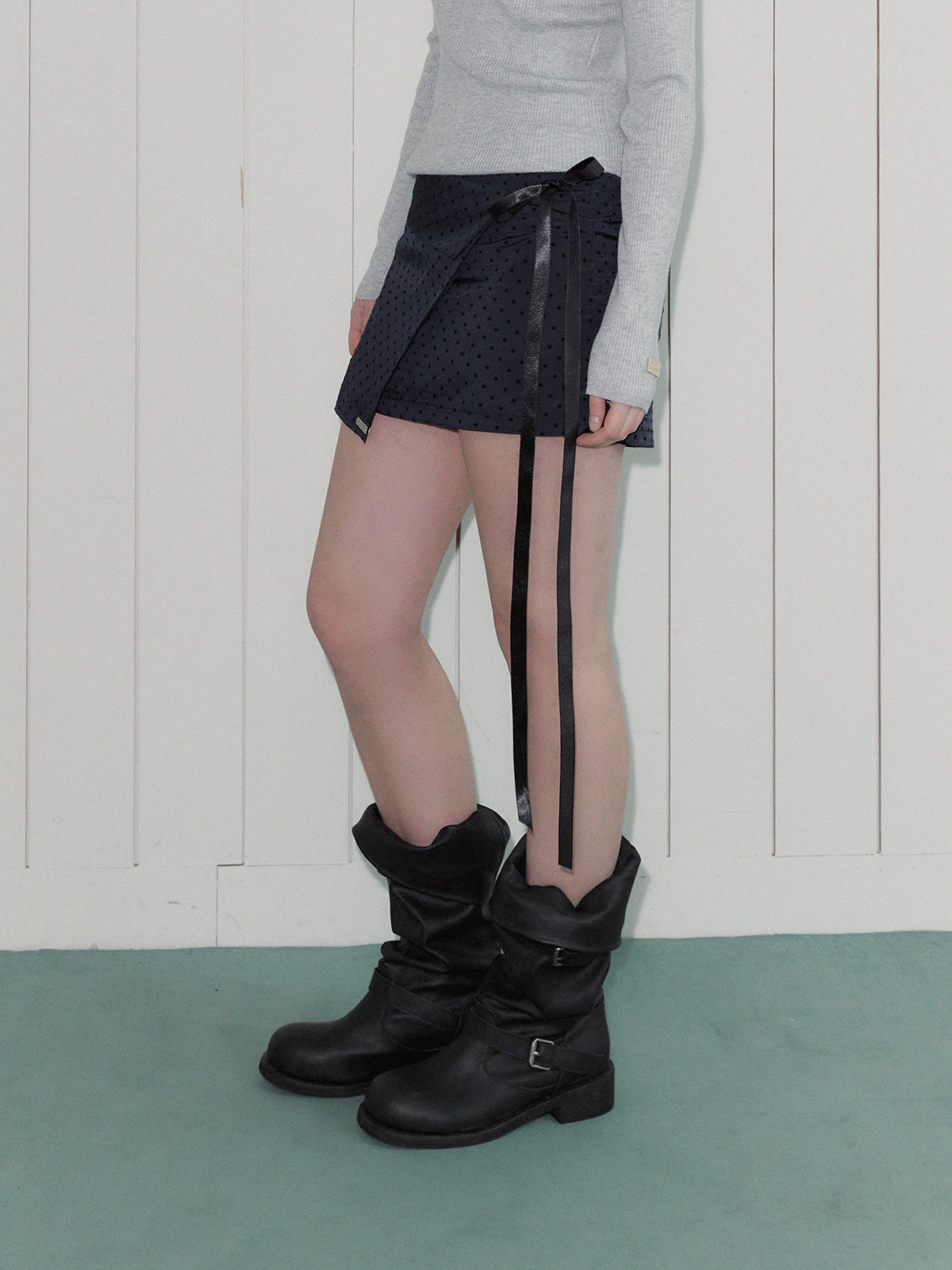 [TWEE] Belvid Dot Wrap Mini Skirt