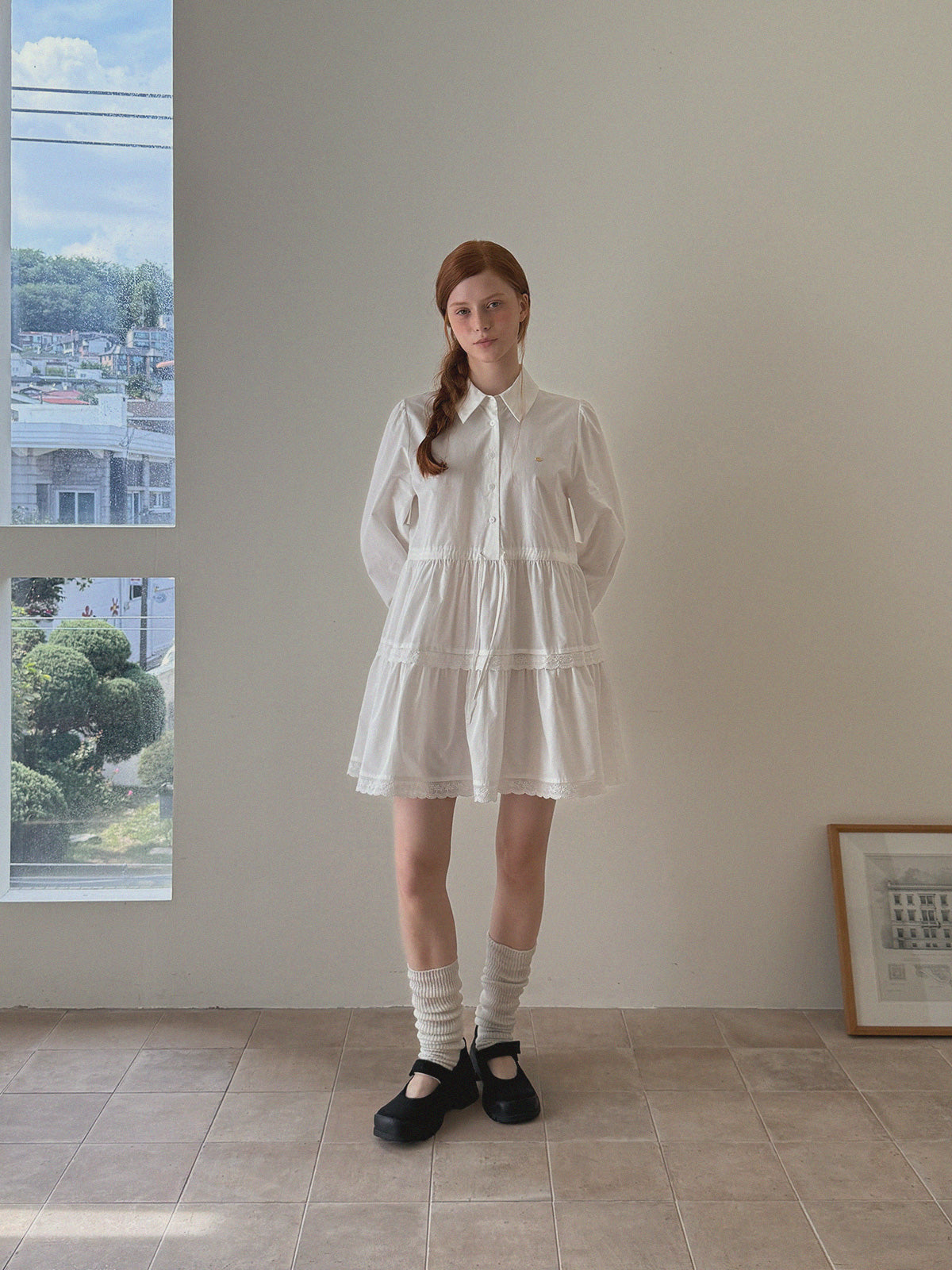 [TWEE] Fobid Tiered Shirt Mini Dress