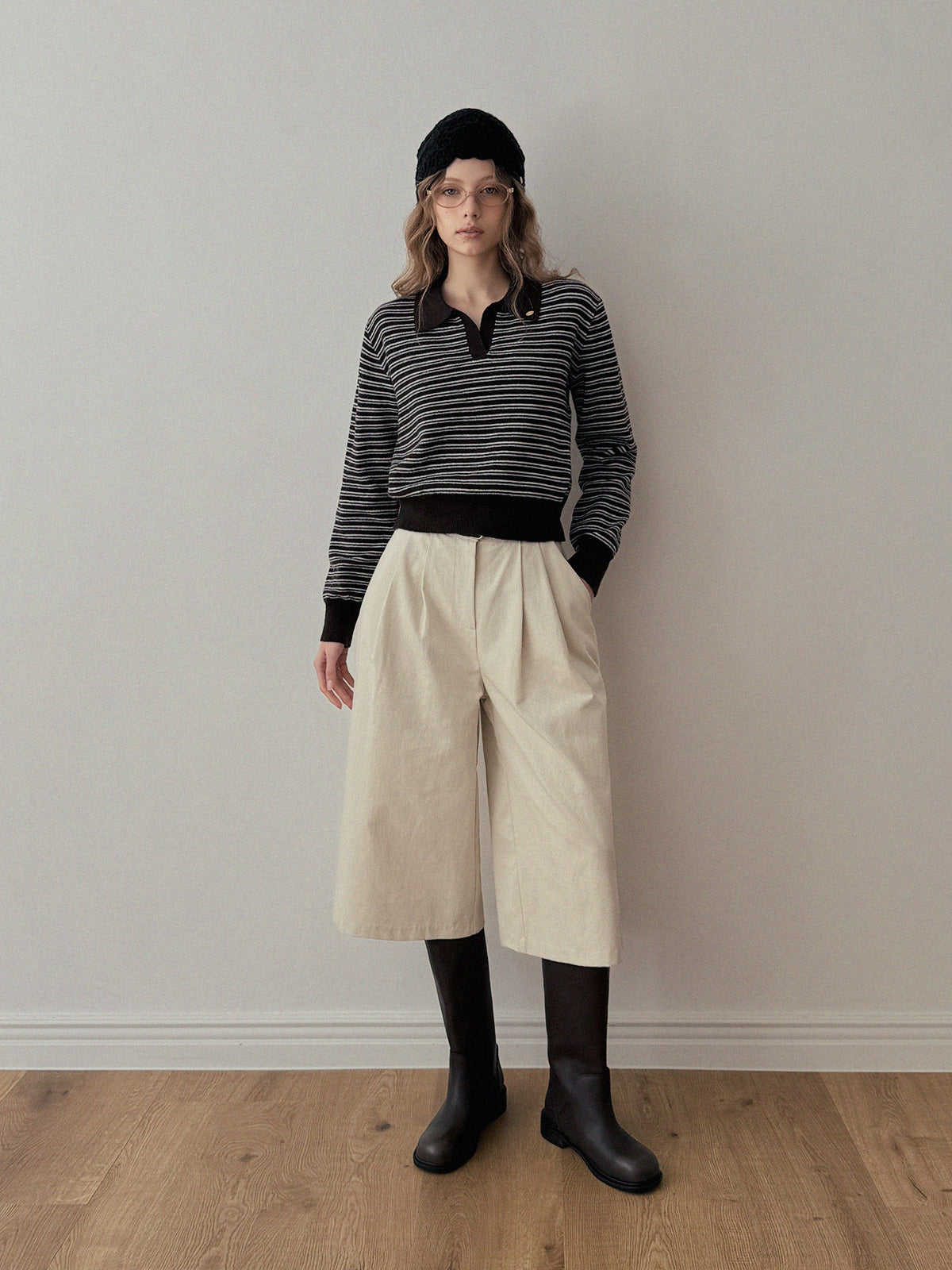 [TWEE] Ulzen Corduroy Pintuck Bermuda Pants