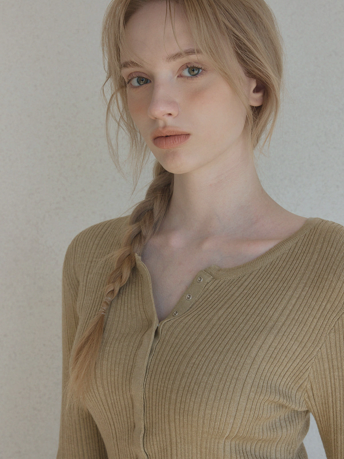 [TWEE] Lingtwo Pulsante Nascosto Maglia Sottile