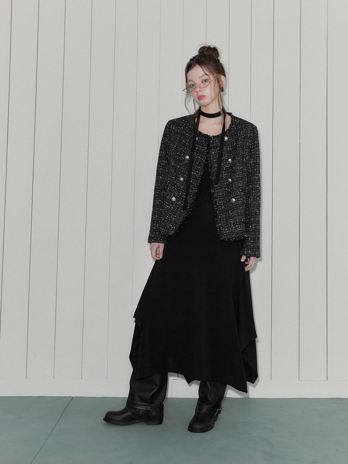 [TWEE] Letin Shirring Top Flare Long Dress (Strap Set)