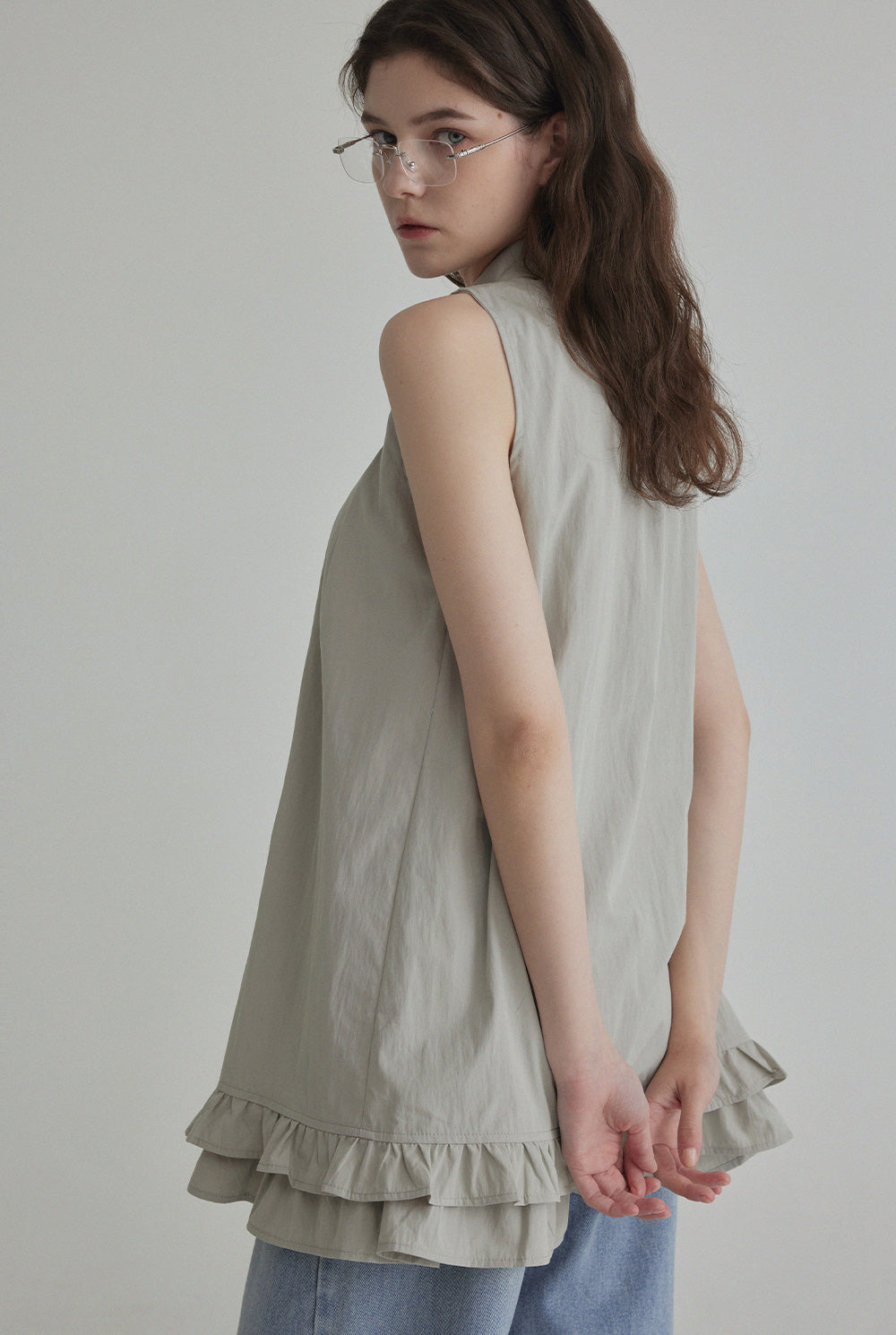 [TWEE] Blouse à col coquillage volanté