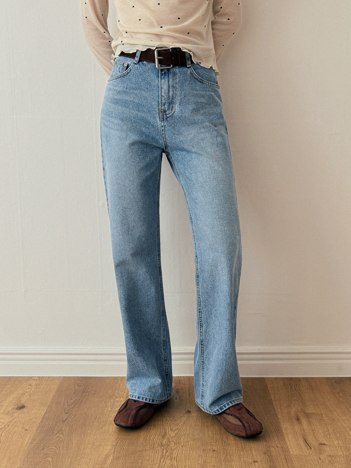 [TWEE] Cont Straight Denim Long Pants