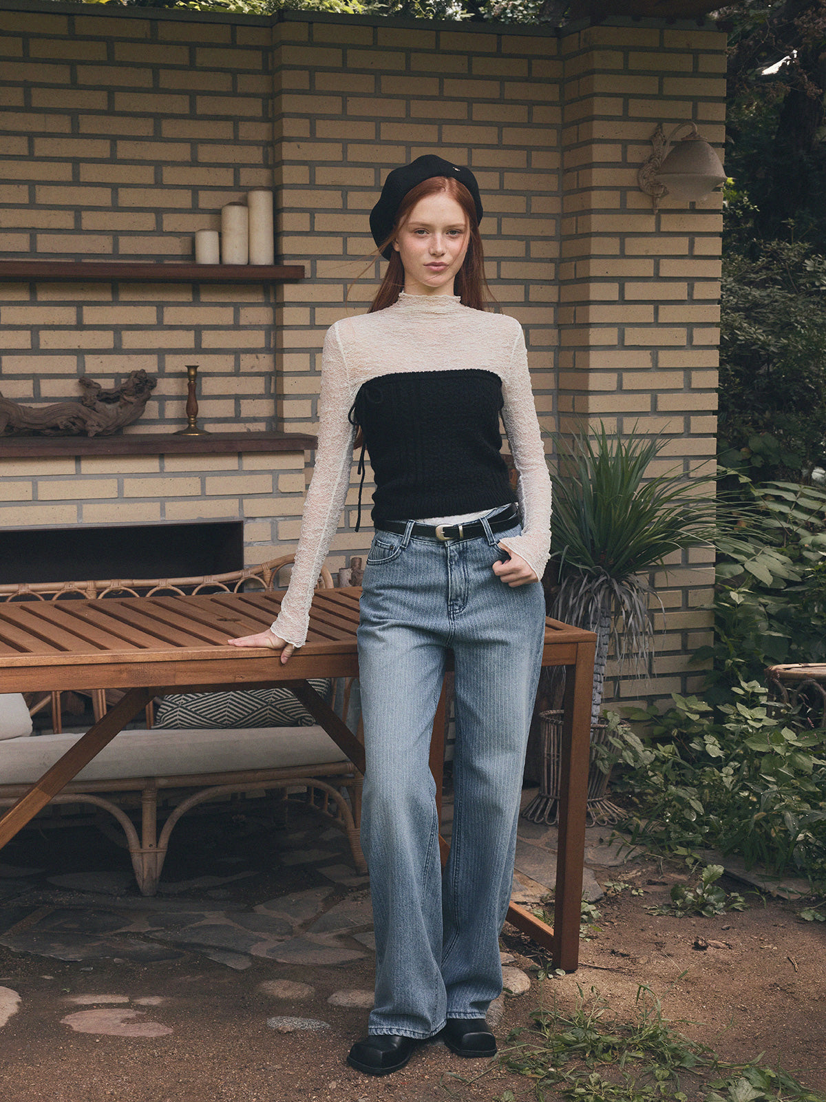 [TWEE] Izell Stripe Wide Denim Pants