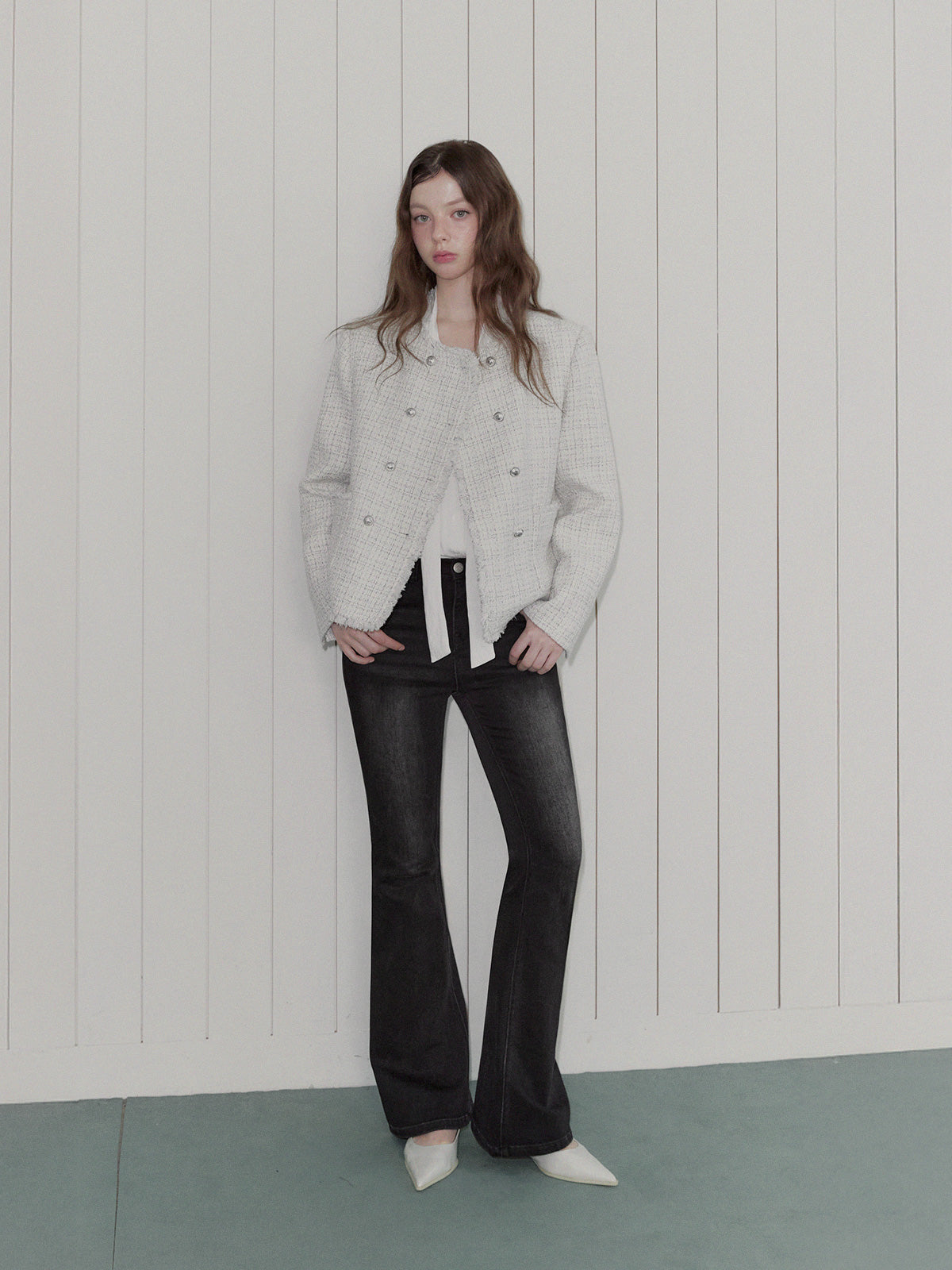 [TWEE] HENDY Tweed Double-Button Jacket