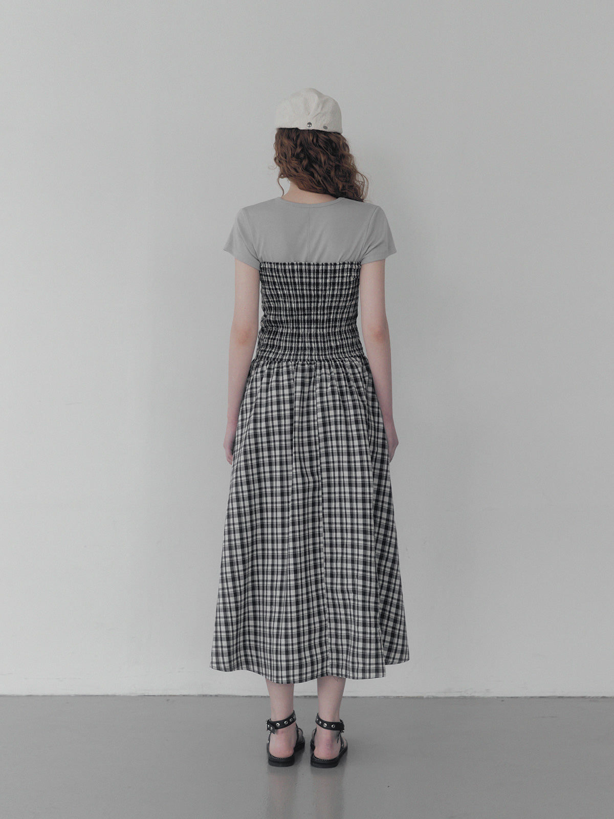 [TWEE] Vinci pattern pintuck long dress