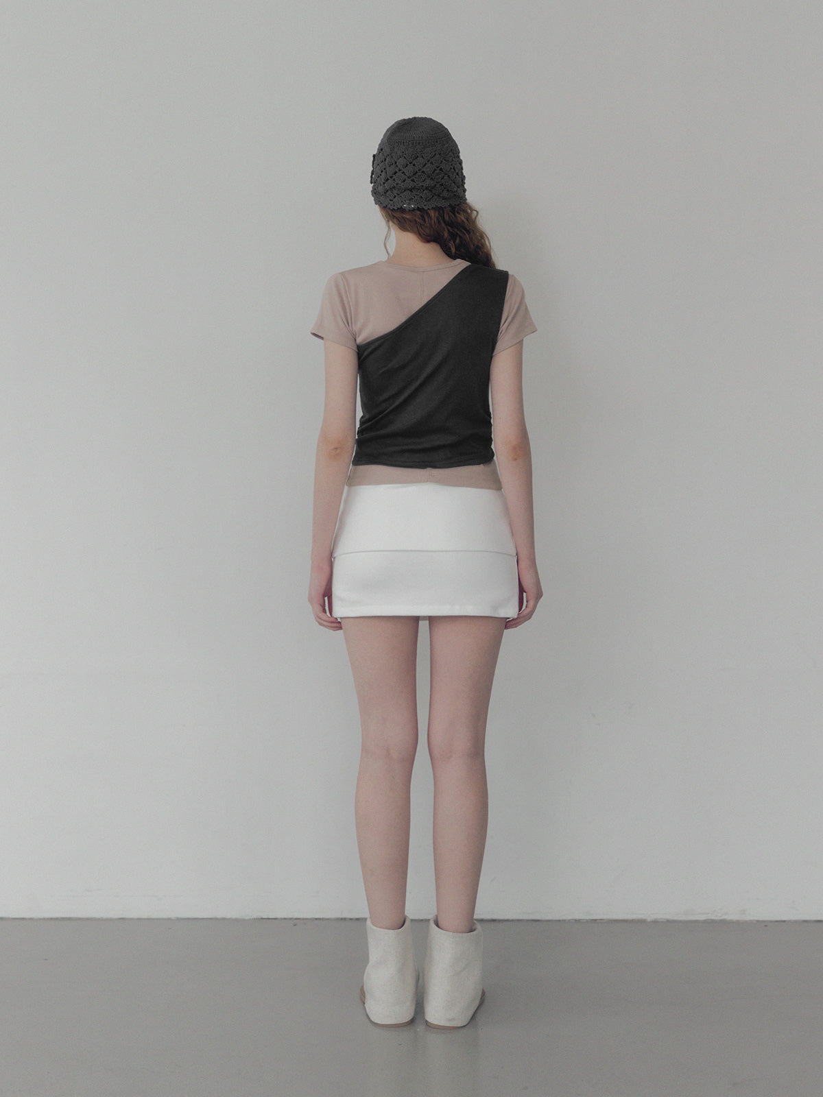 [TWEE] Cellon shirring one-shoulder sleeveless