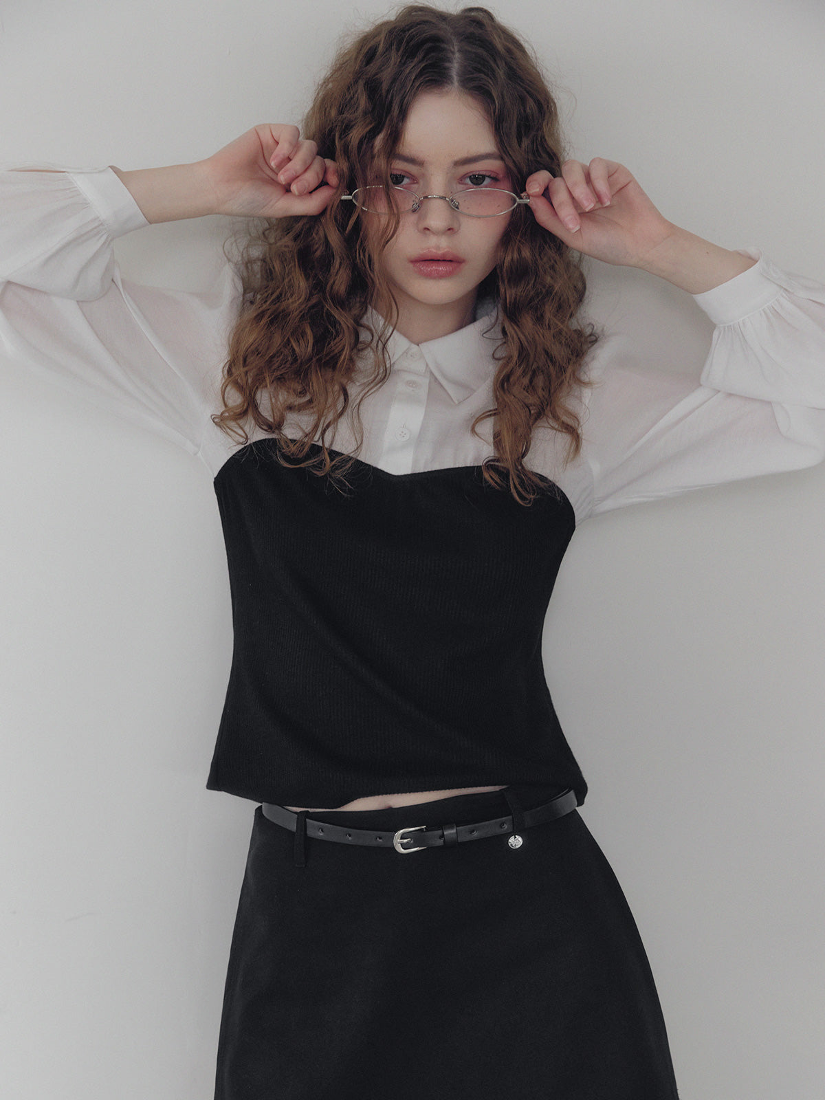 [TWEE] Wipin Knit Top Bustier Shirt Blouse