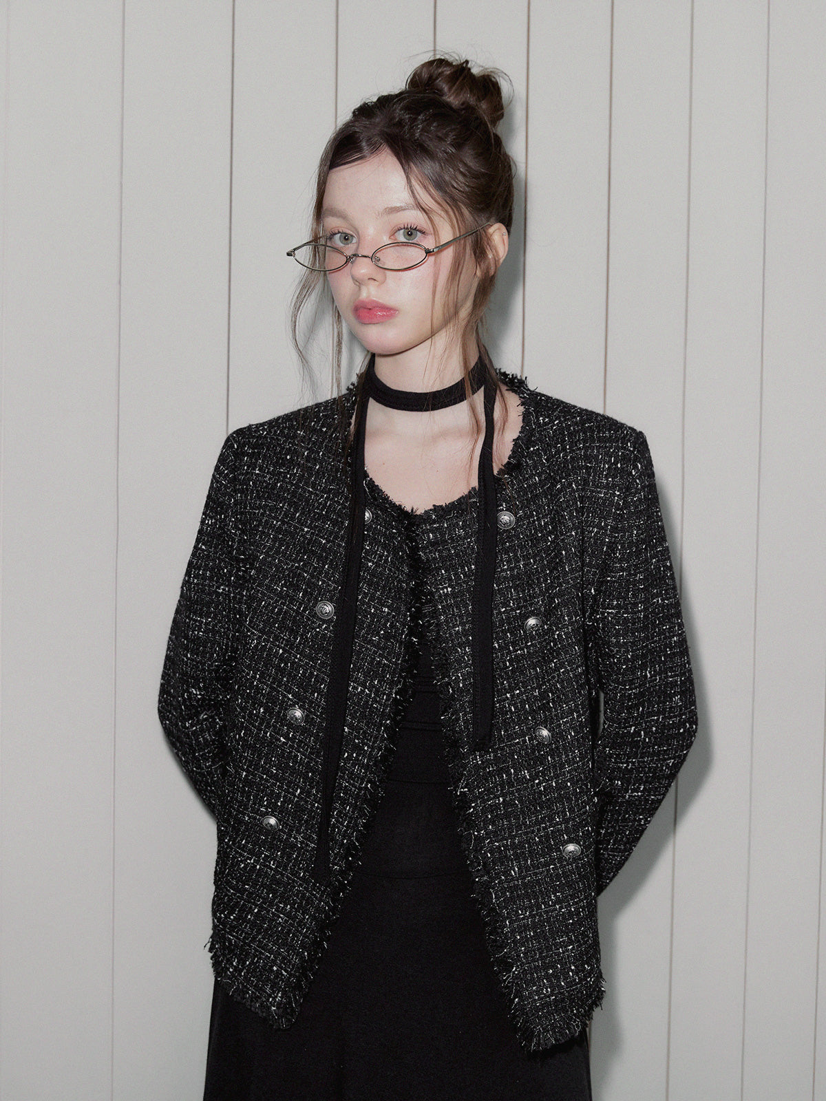 [TWEE] HENDY Tweed Double-Button Jacket