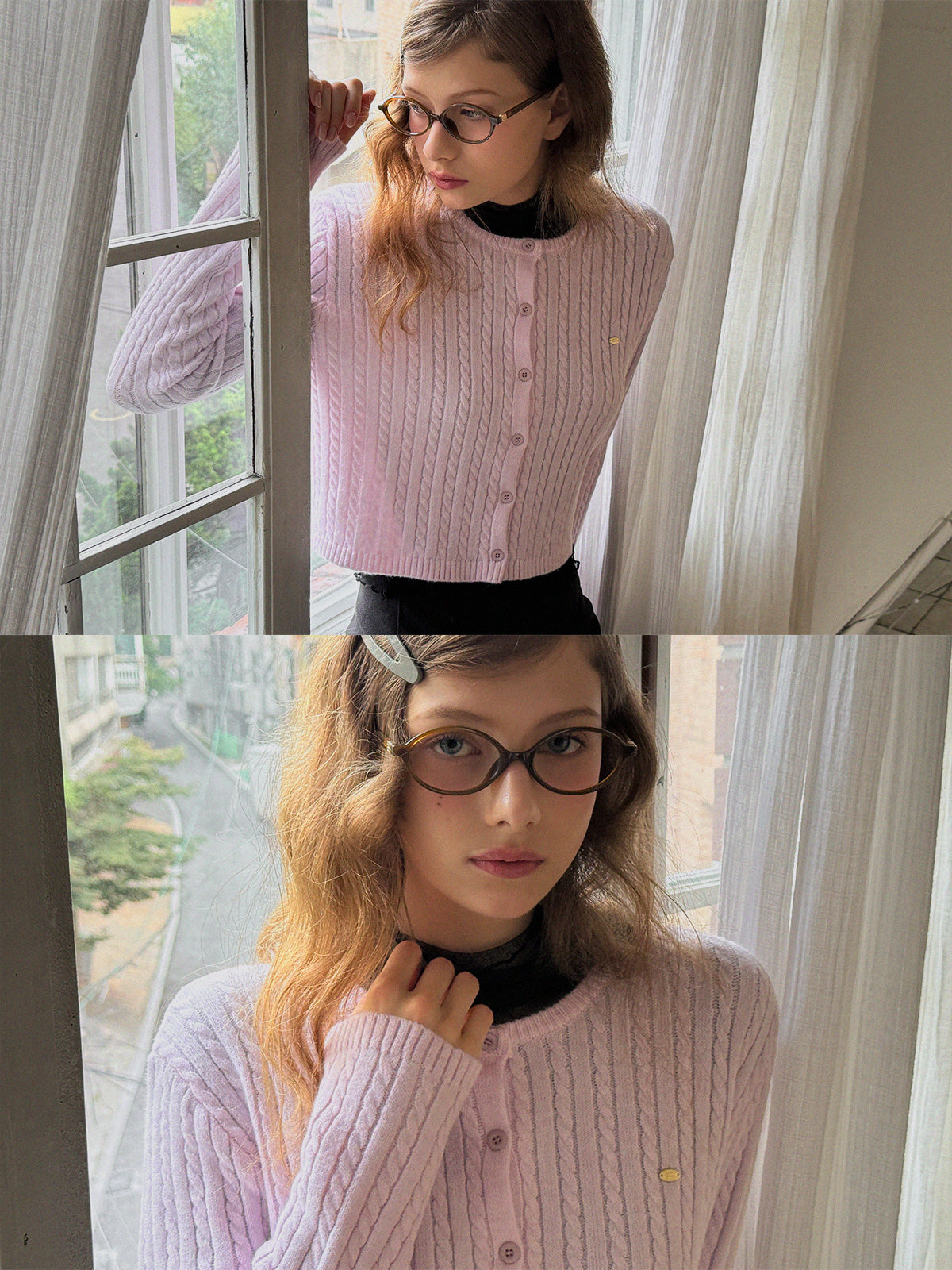 [TWEE] Áo khoác len đan dây ngắn Tiben