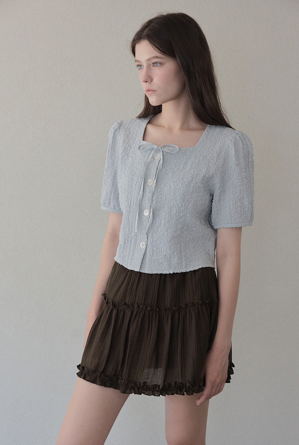 [TWEE] Gonna Mini a Fascia con Balze Stropicciate Kiton