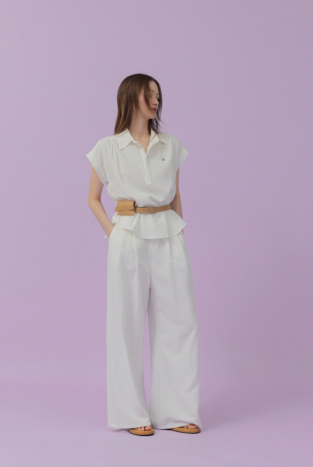 [TWEE] Áo Sơ Mi Cổ Pin-Tuck Oversize