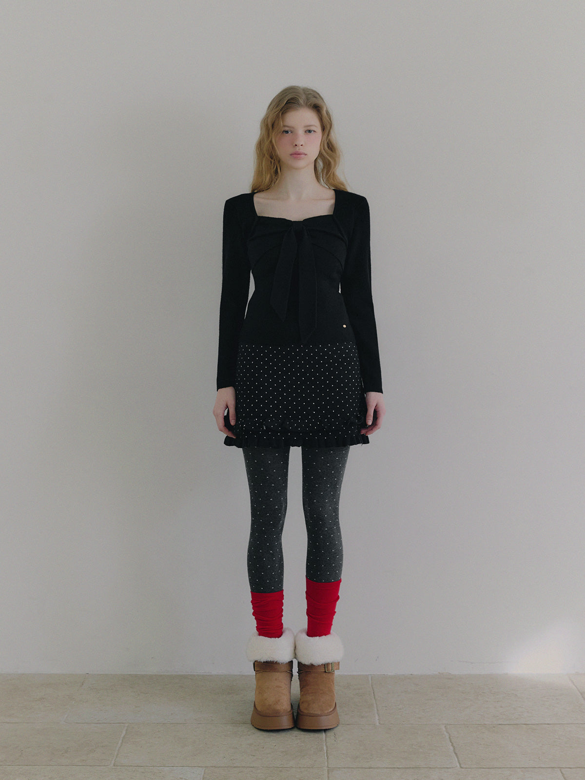 [TWEE]Top bolero in maglia con nastro Conte