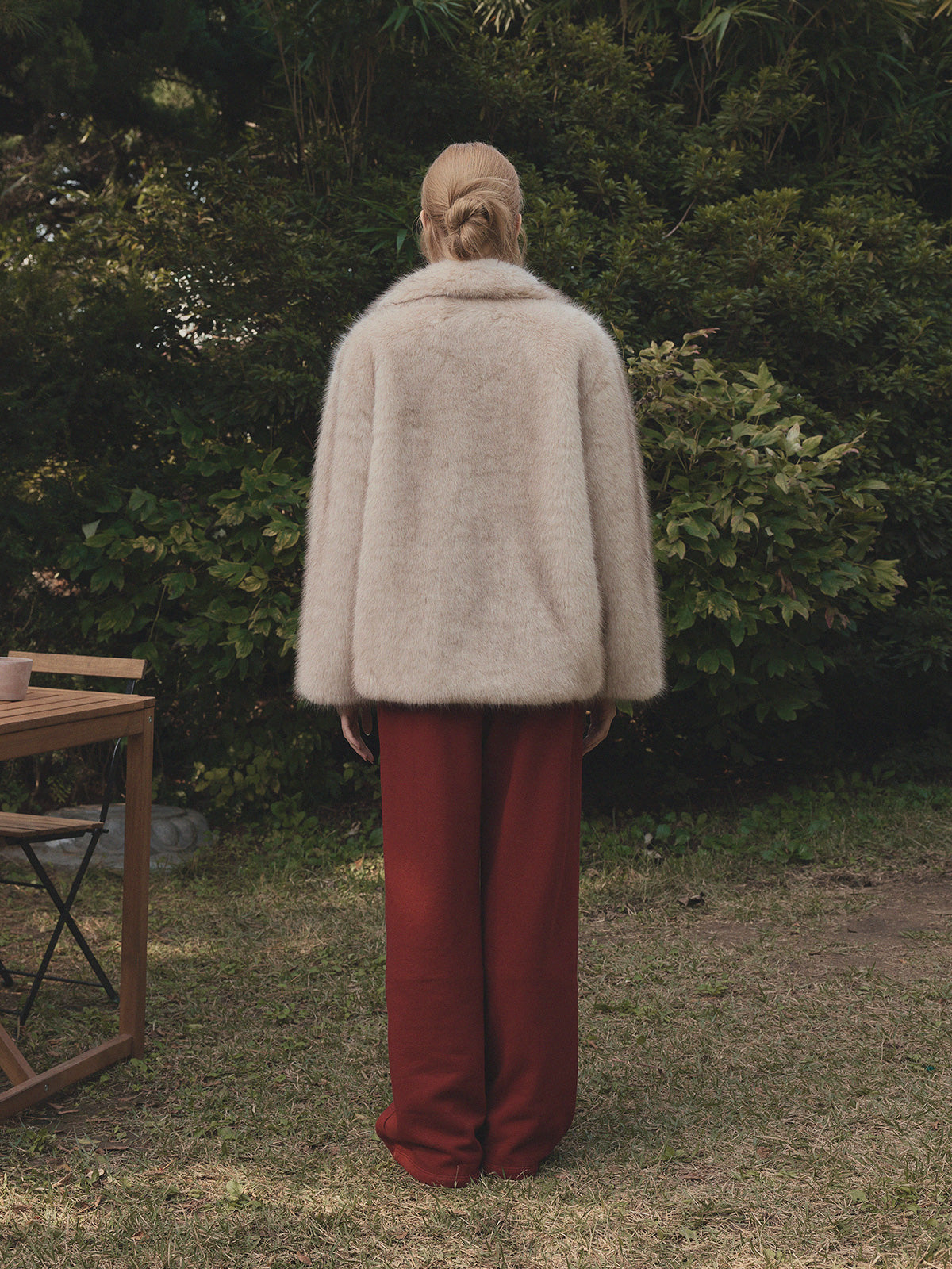 [TWEE] Giacca Polton con Collo Alto in Morbida Pelliccia