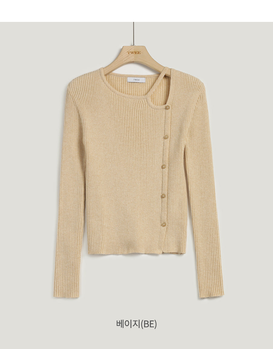 [TWEE] Erchi Cutoff Button Knit