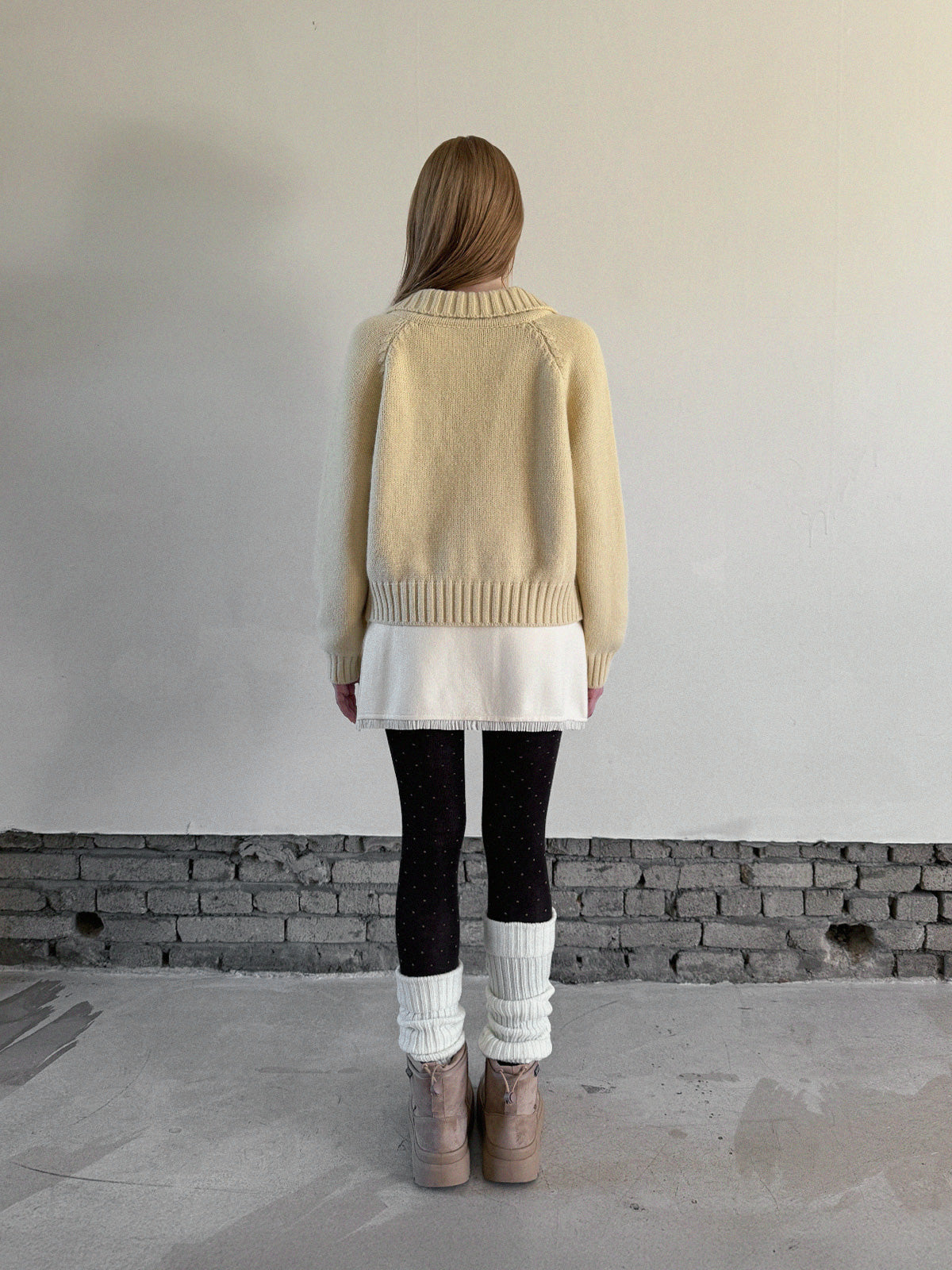 [TWEE] ディンプルパステルベーシックニットジップアップ