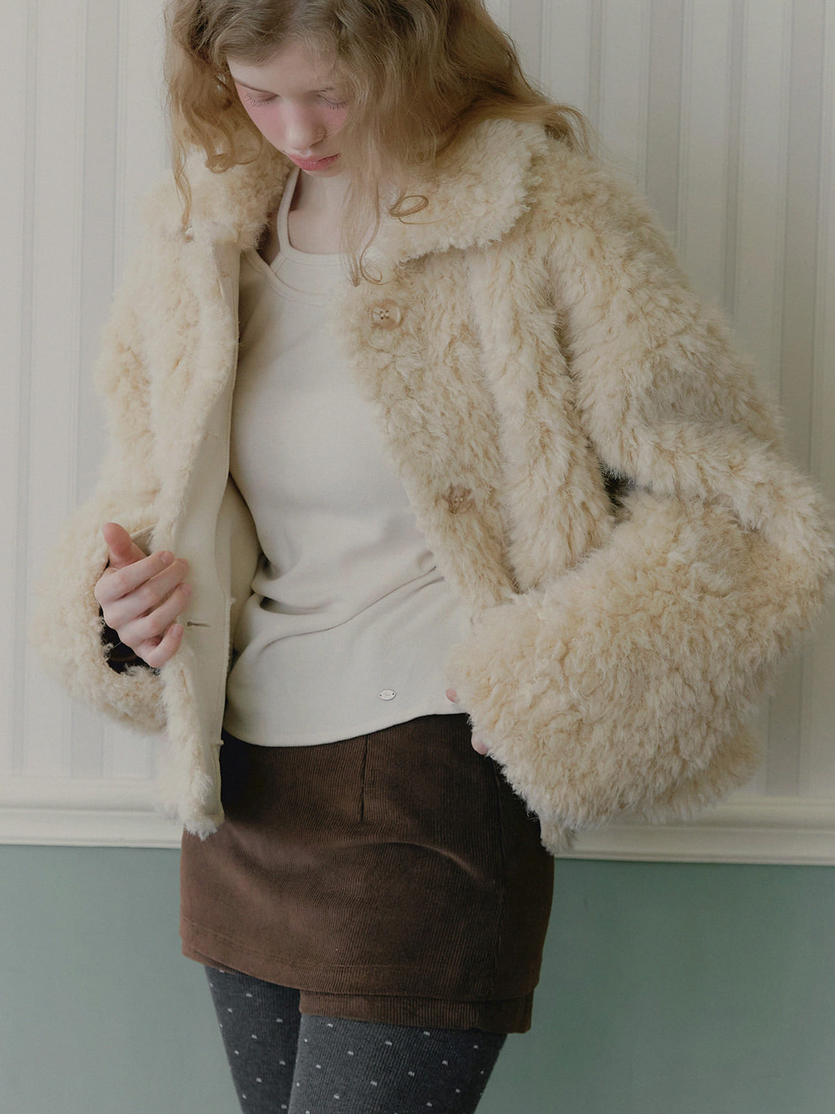 [TWEE]Revol geschichtetes Raffung Langarm-Top