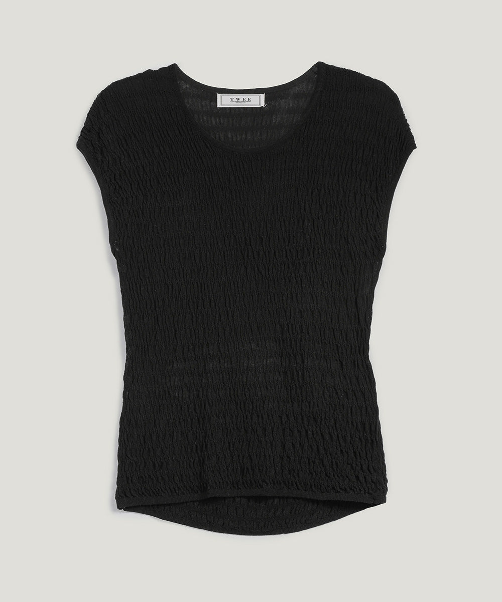 [TWEE] T-shirt plissettata Morini con spacco posteriore