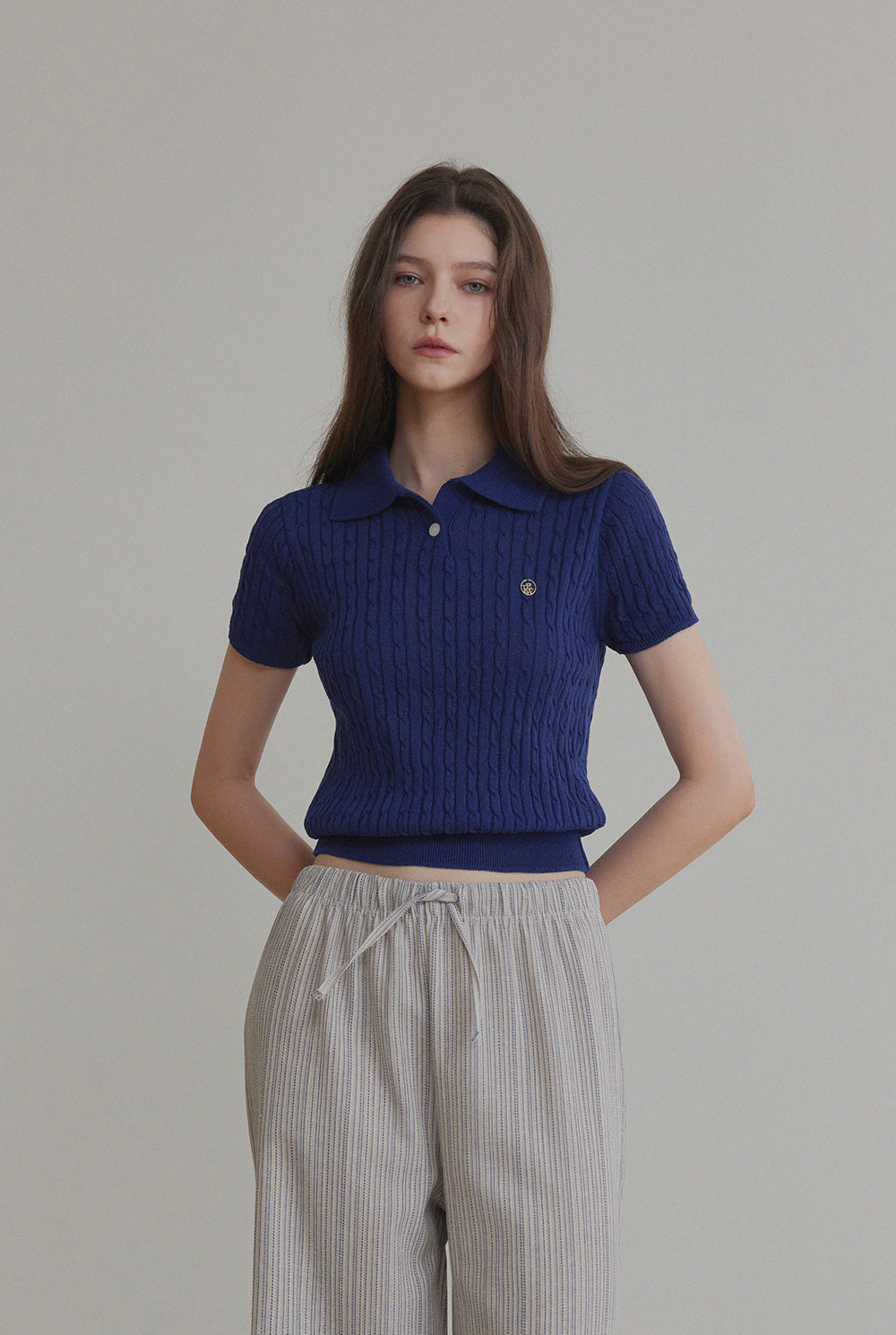[TWEE] Blze Collared Short-Sleeve Knit