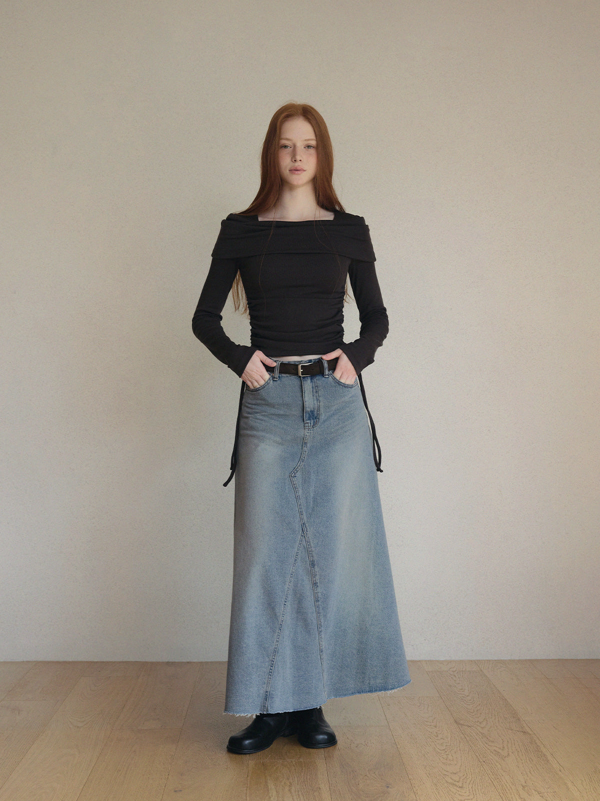 [TWEE] Korbit Denim Maxi Skirt