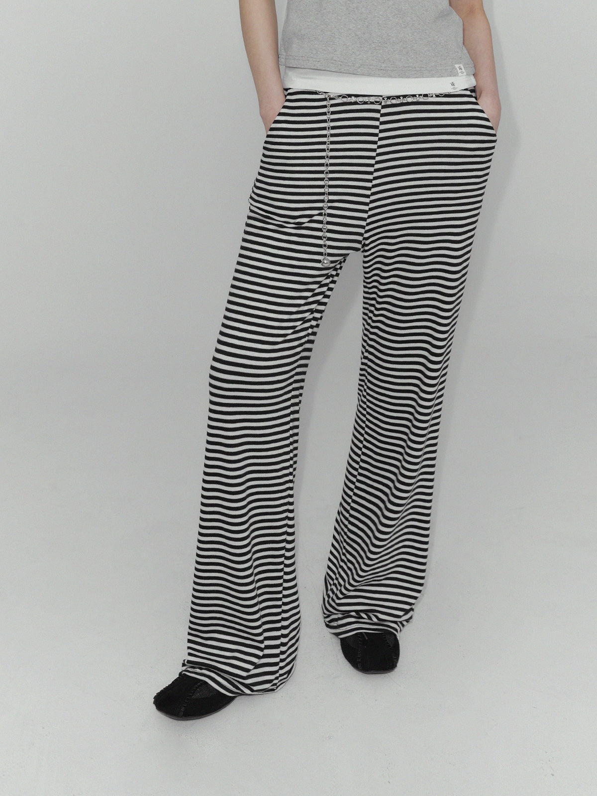 [TWEE] Dult Stripe Banded Bootcut Long Pants