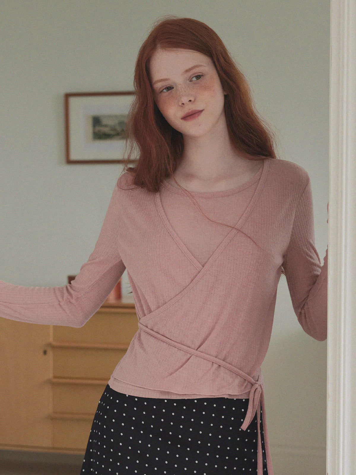 [TWEE] Eren Layered Wrap Long Sleeve T-Shirt