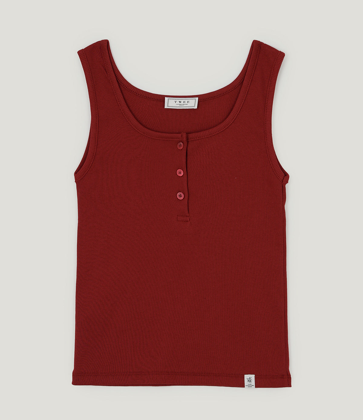 [TWEE] Perkin Ribbed Button Sleeveless Top