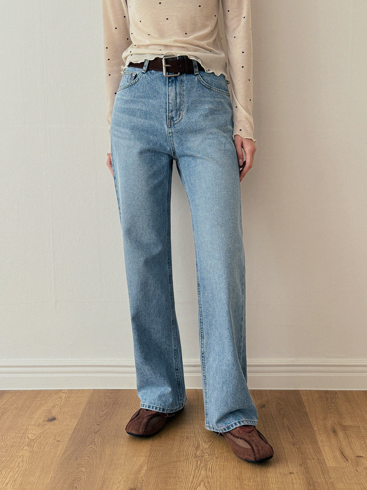 [TWEE] Cont Straight Denim Long Pants