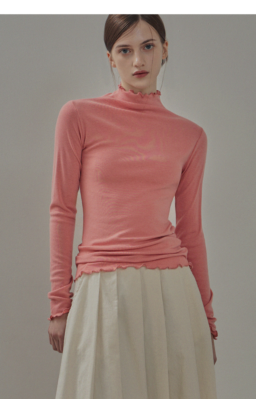 [TWEE] Ciris Wool Frill Turtleneck T-shirt