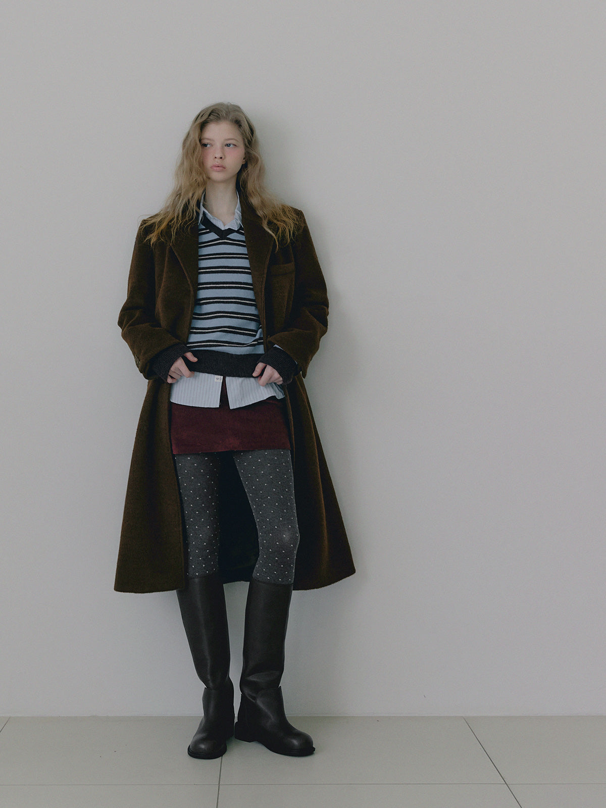 [TWEE] Coder Stripe V-Ausschnitt Stricktop