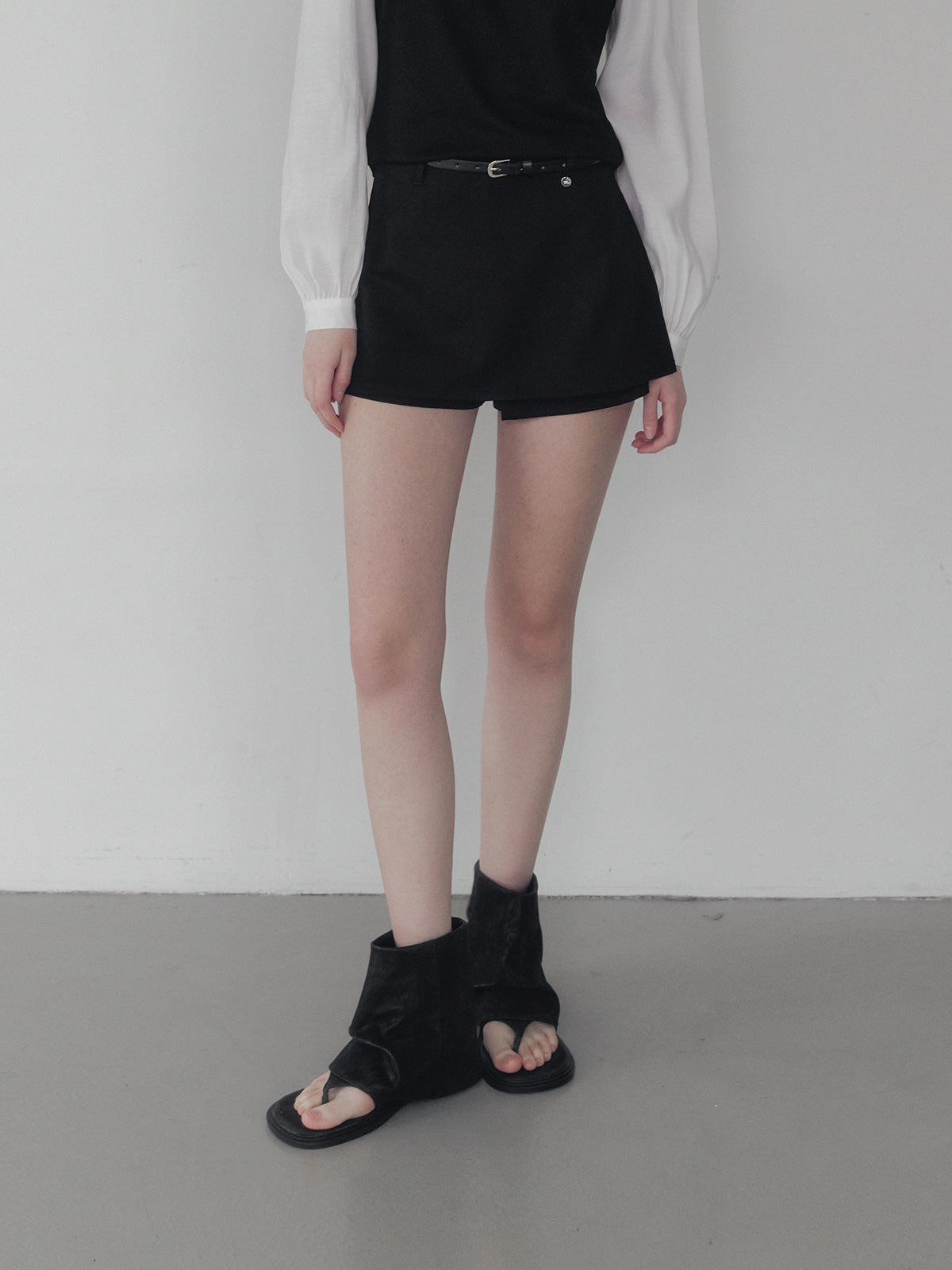 [TWEE] Recon basic mini skirt shorts (belt set)