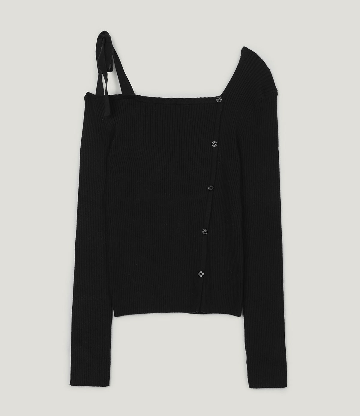 [TWEE] Morica Asym Off-Shoulder Long Sleeve Knit