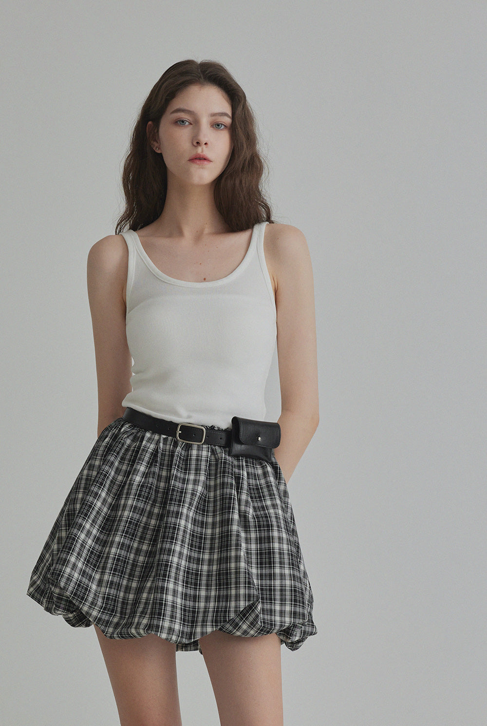 [TWEE] Robe sans manches Decen Check Contrast