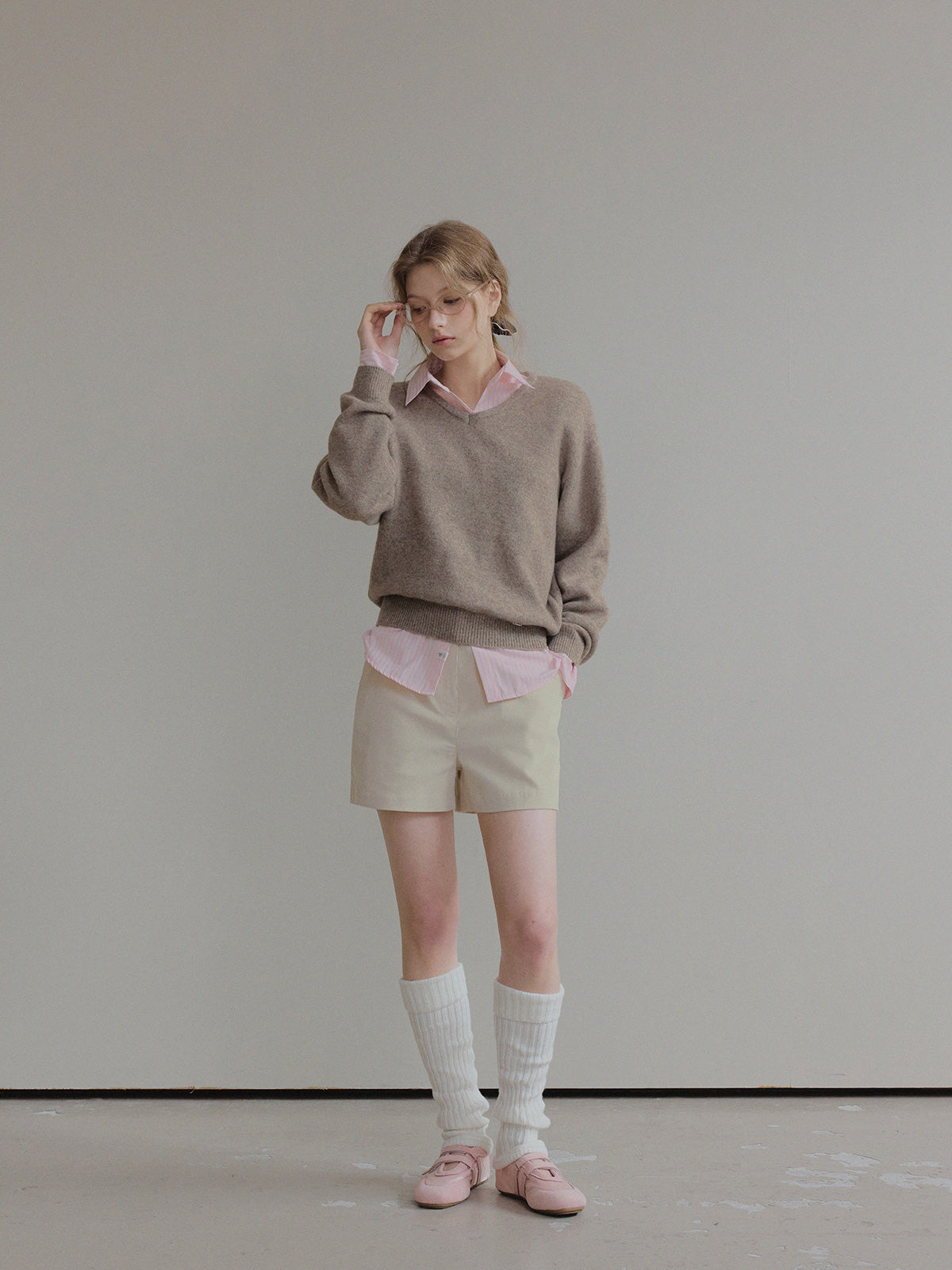 [TWEE] Hughes Stripe Cuffs Long-Sleeve Shirt