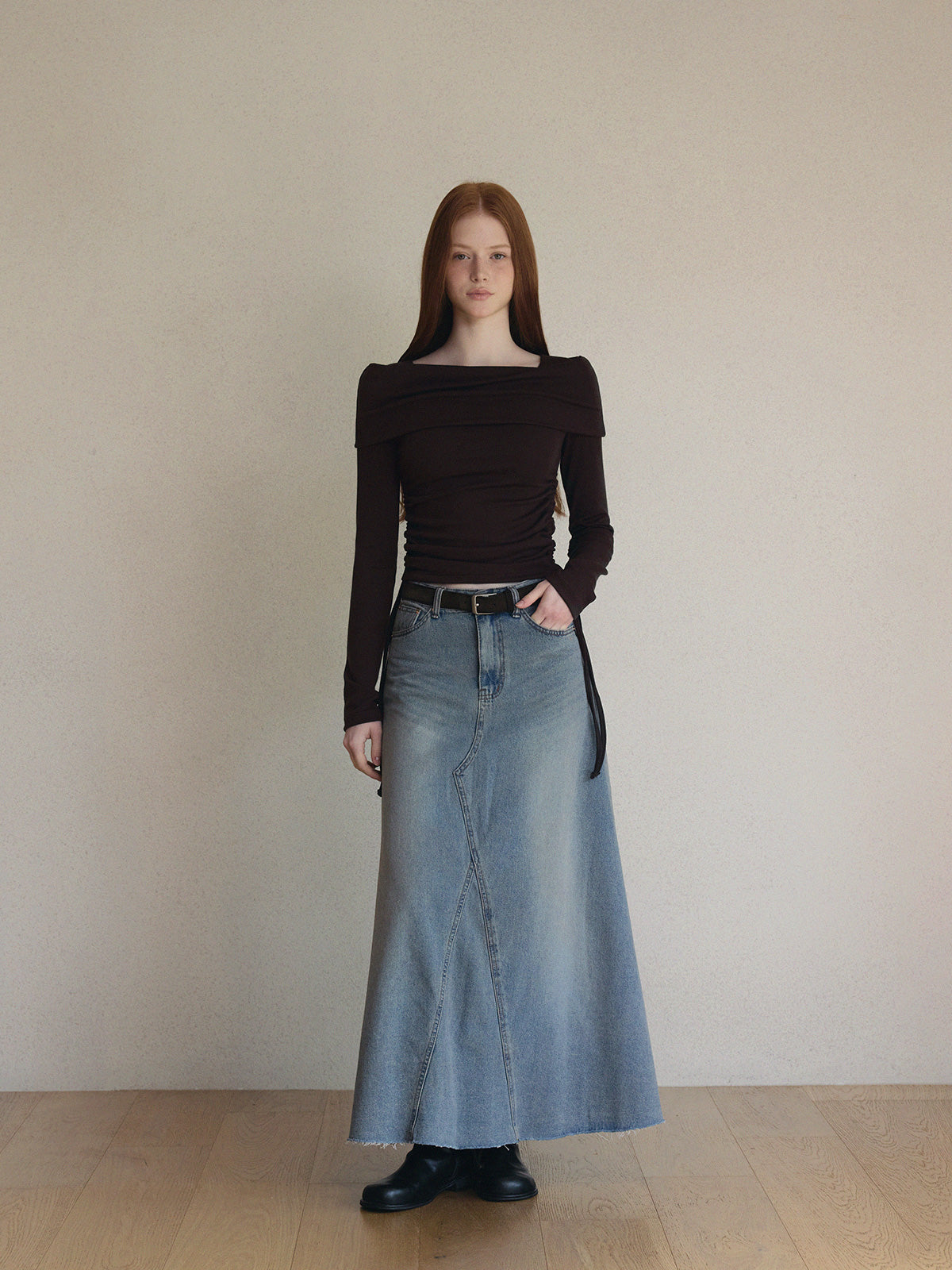 [TWEE] Korbit Denim Maxi Skirt
