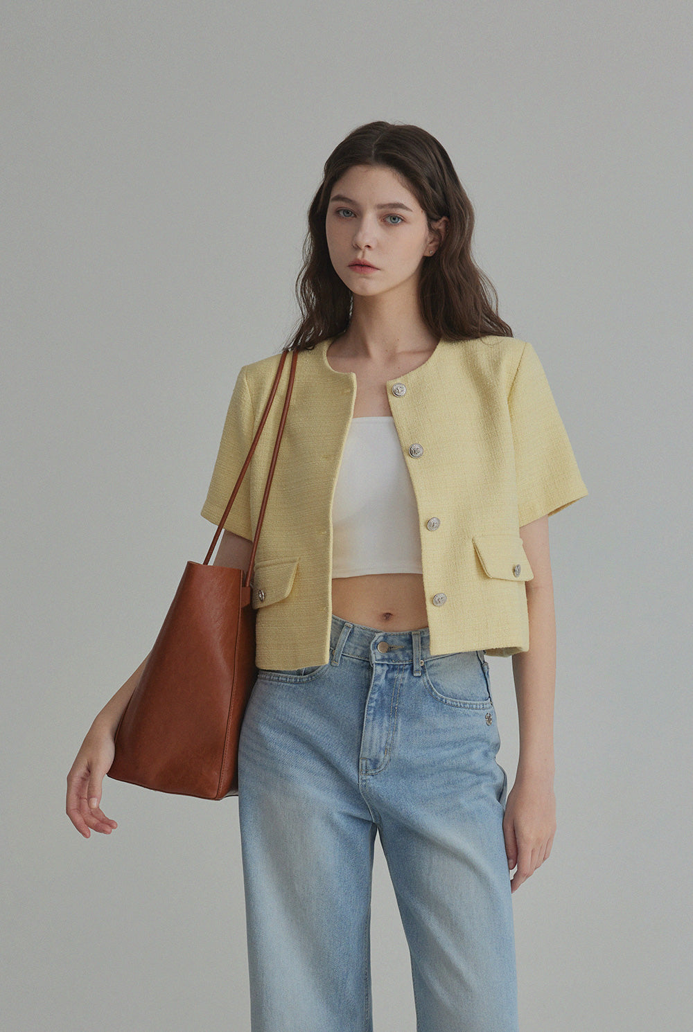 Hermi Tweed Short Sleeve Jacket