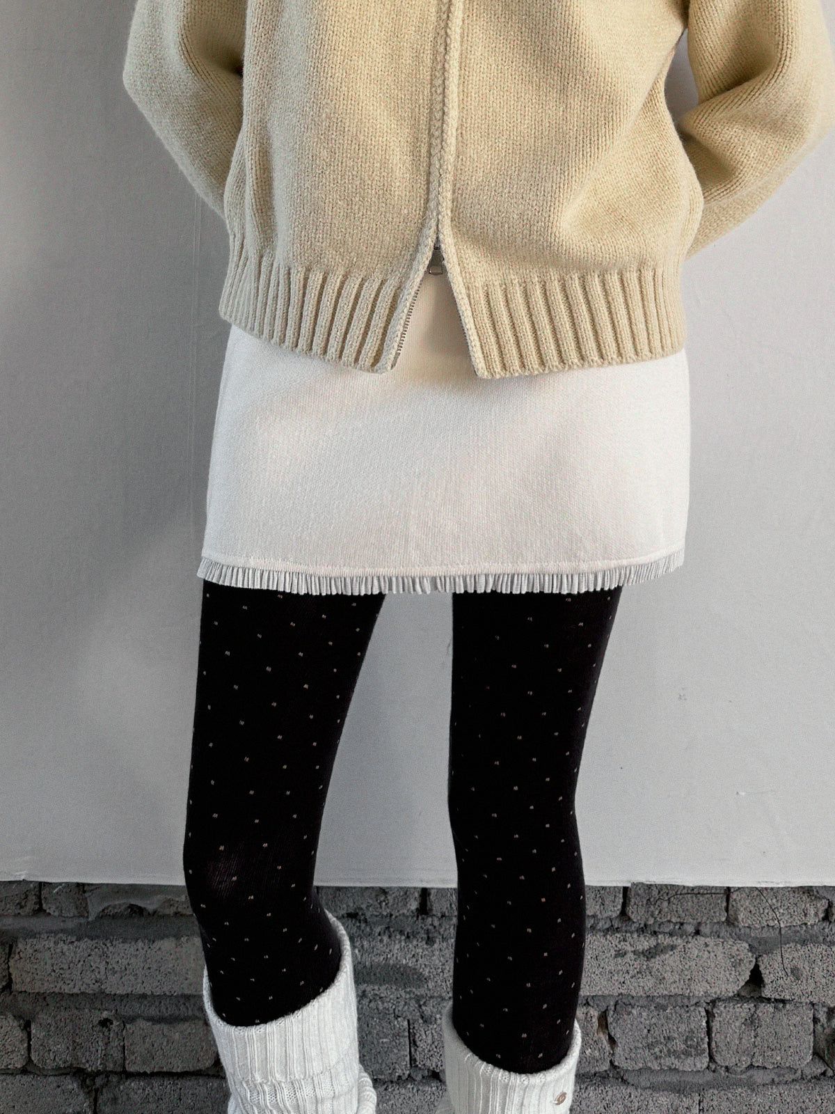 [TWEE] 뷰렌 레이어드 니트 밴딩 미니스커트