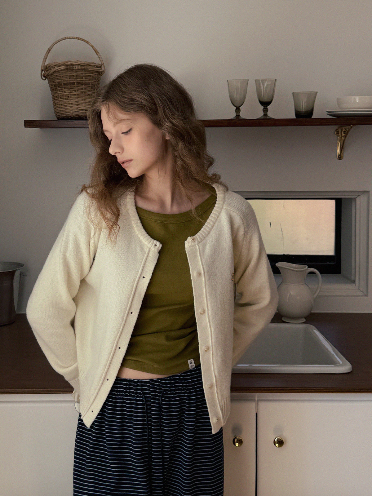 [TWEE] Pair Boat Neck 3/4 Sleeve T-shirt