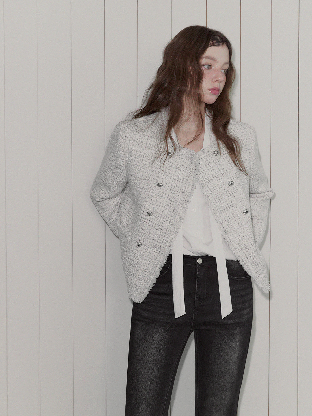 [TWEE] HENDY Tweed Double-Button Jacket